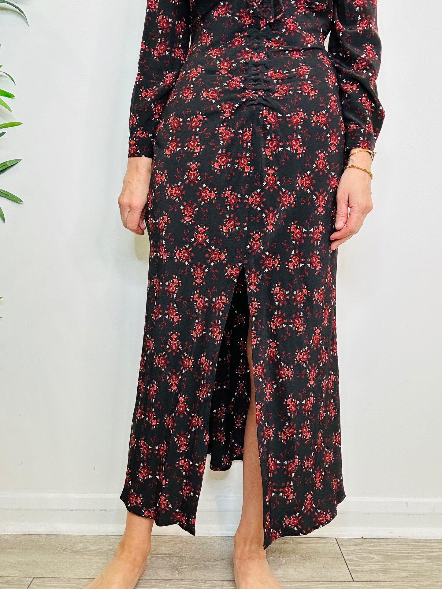 Silk Patterned Dress - Size 10
