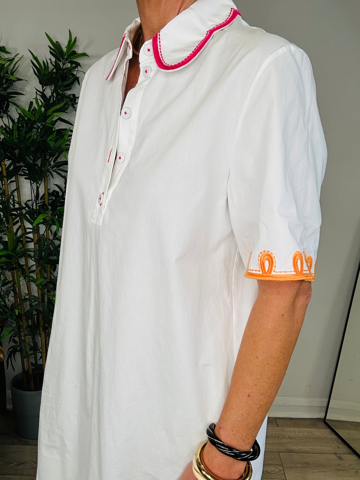 Embroidered Cotton Dress - Size 10