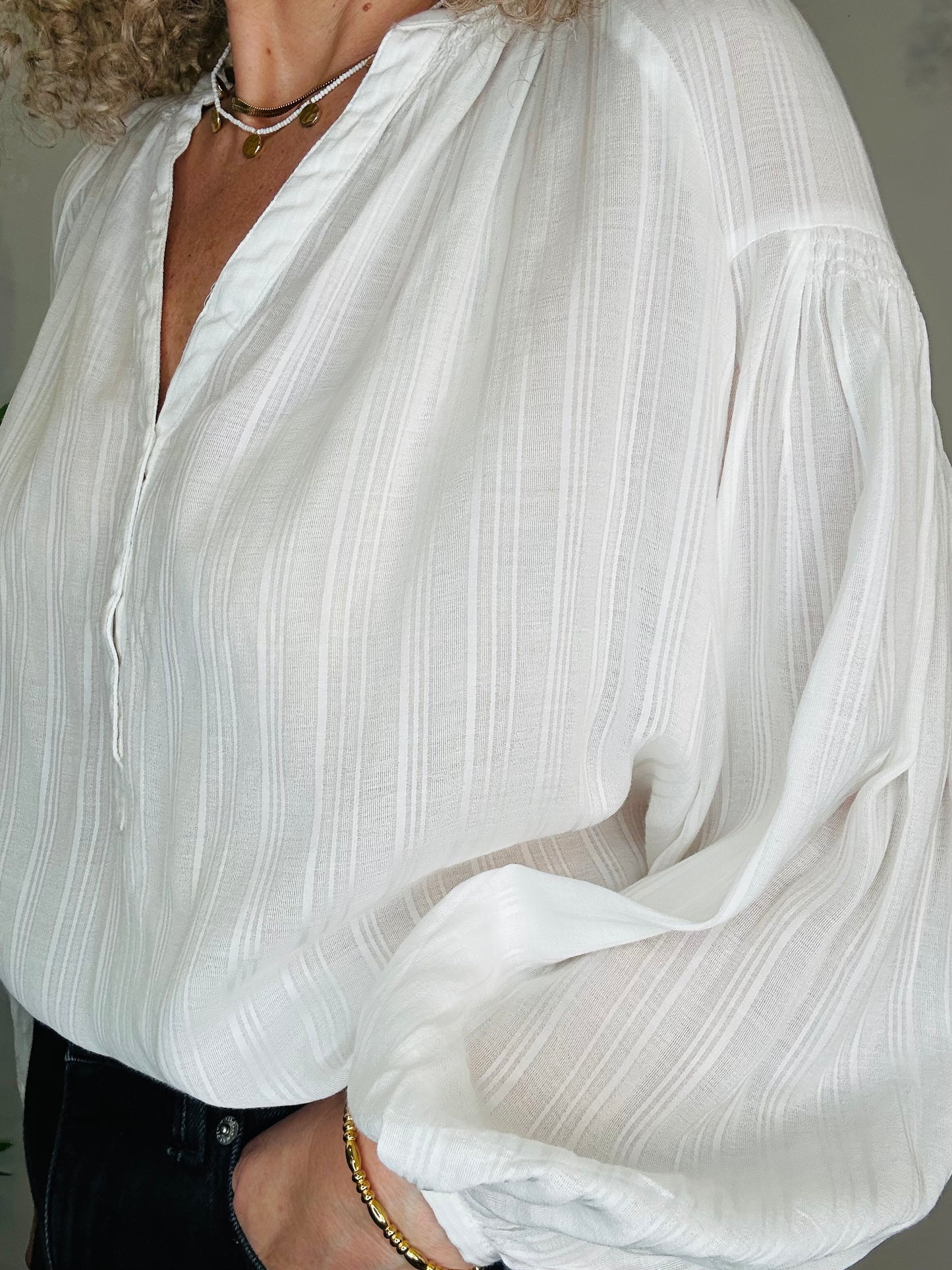 Sheer Stripe Blouse - Size 40