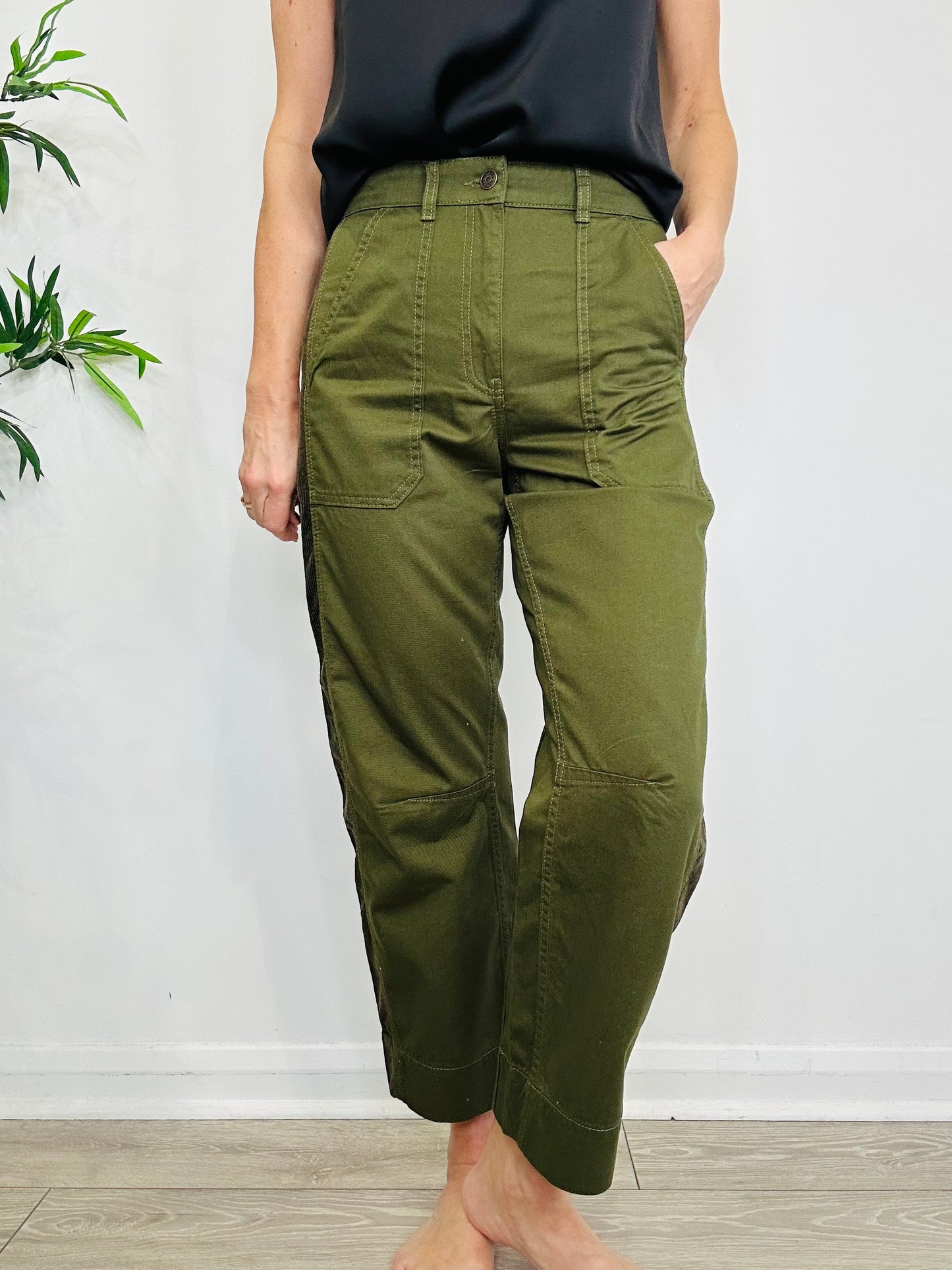 Cord Side Stripe Trousers - Size 10