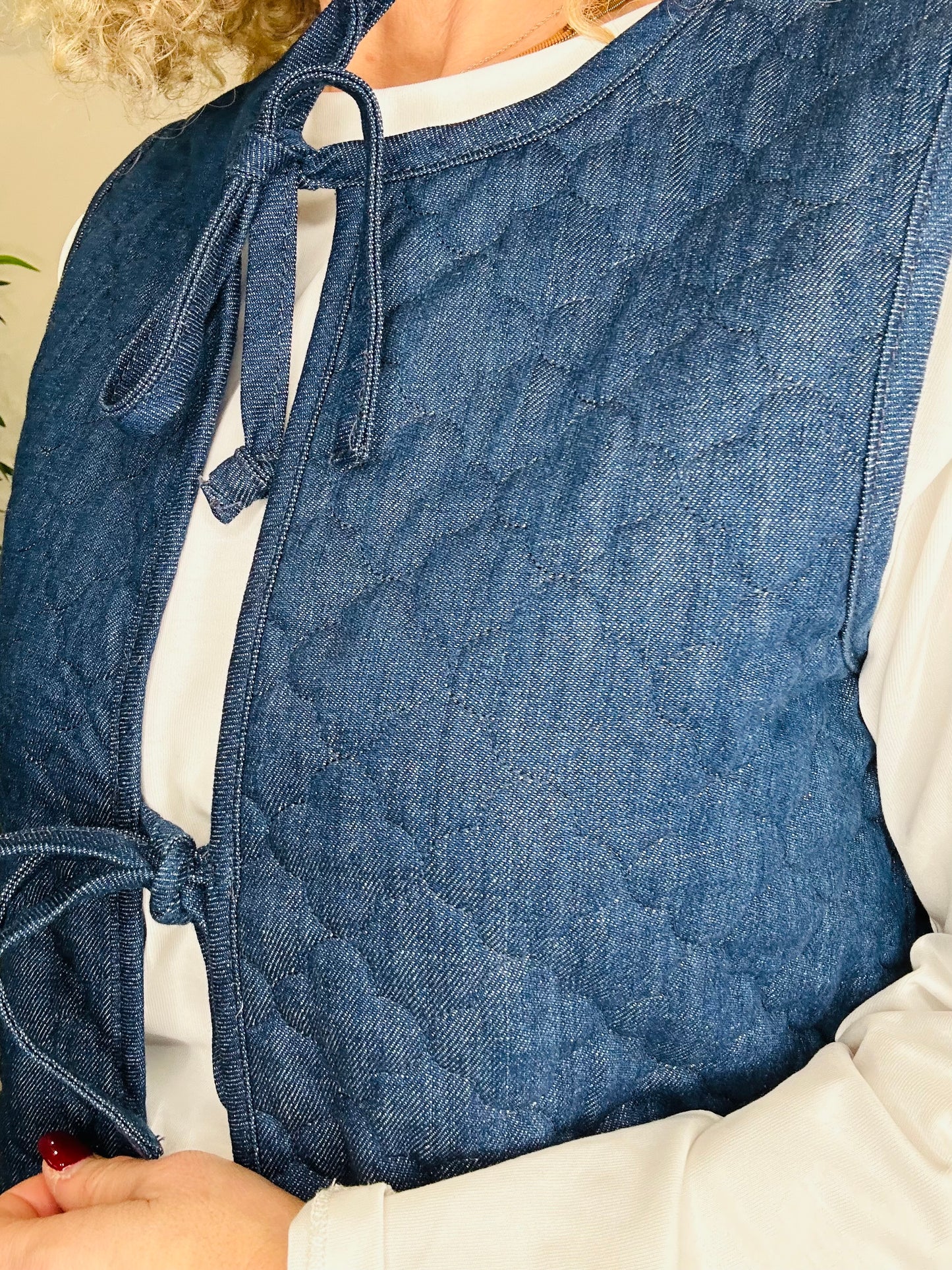 Quilted Denim Waistcoat - Size 10