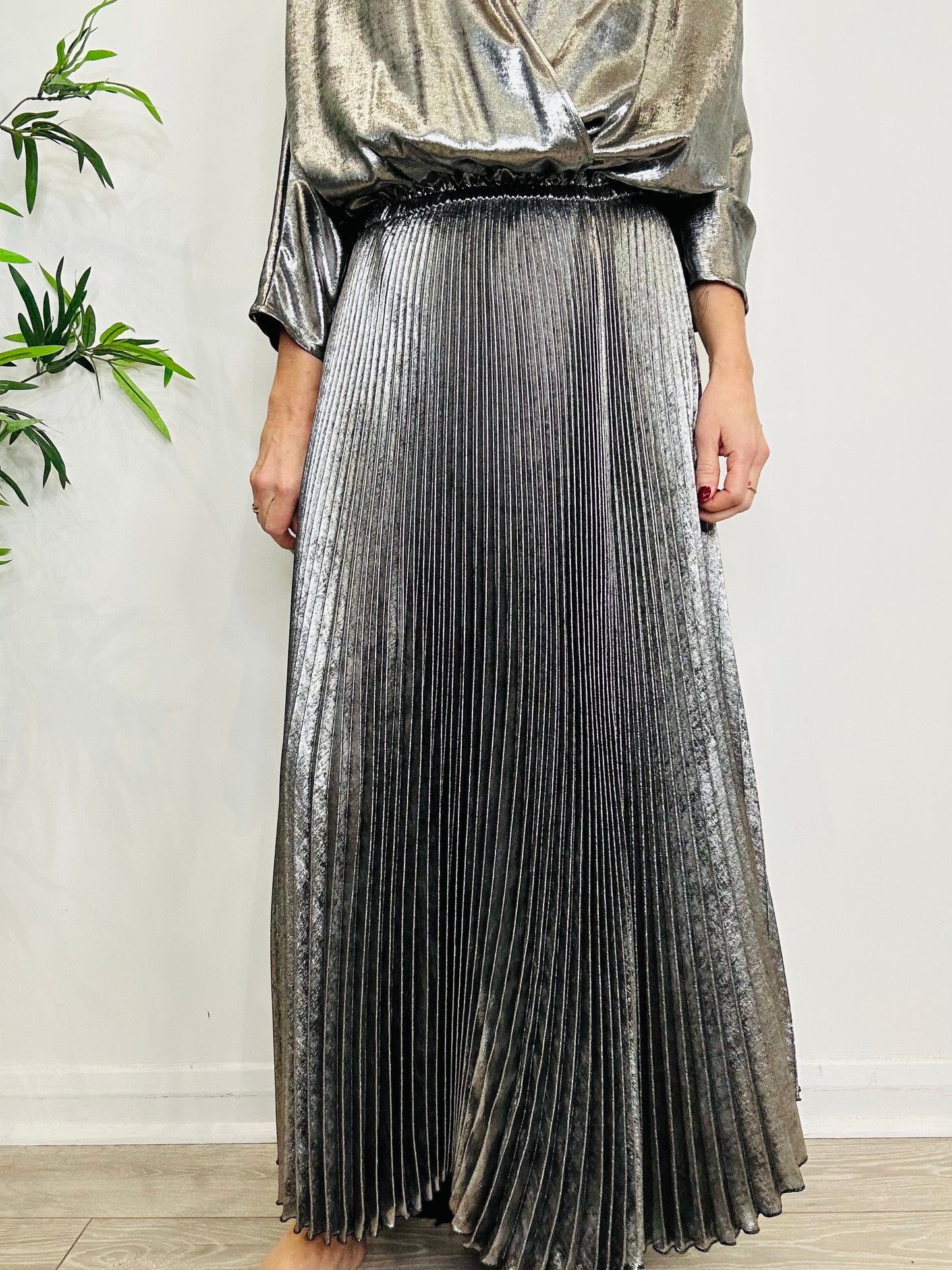Metallic Maxi Dress - Size S