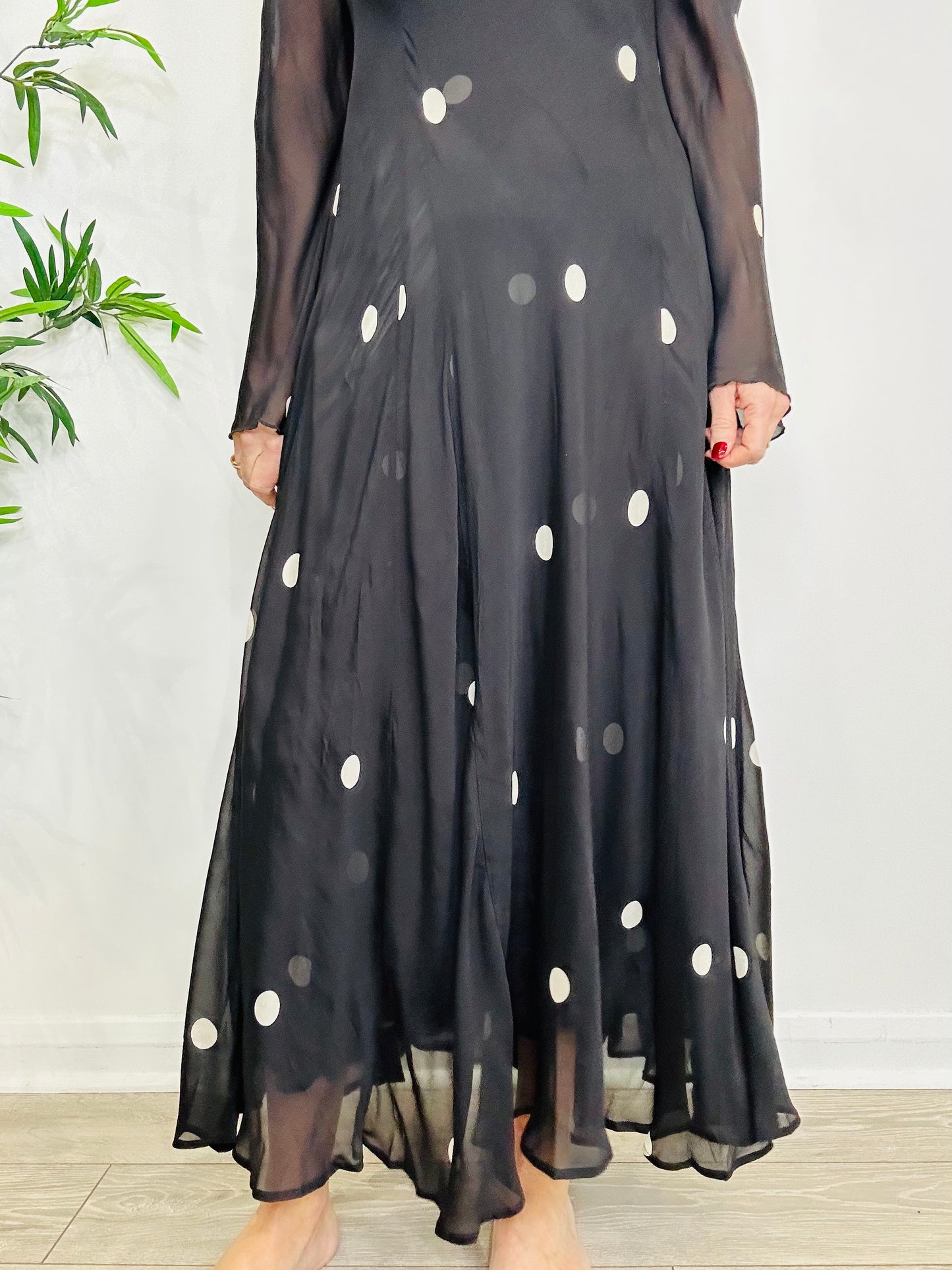 Polka Dot Maxi Dress - Size 10