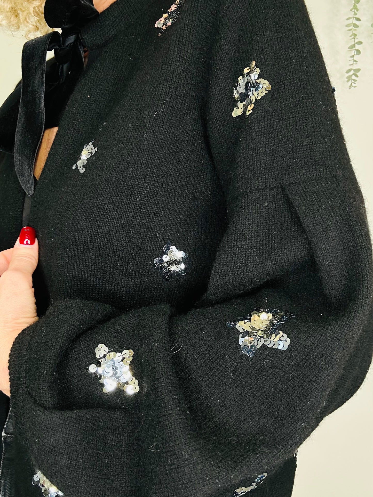 Sequin Star Cardigan - Size S