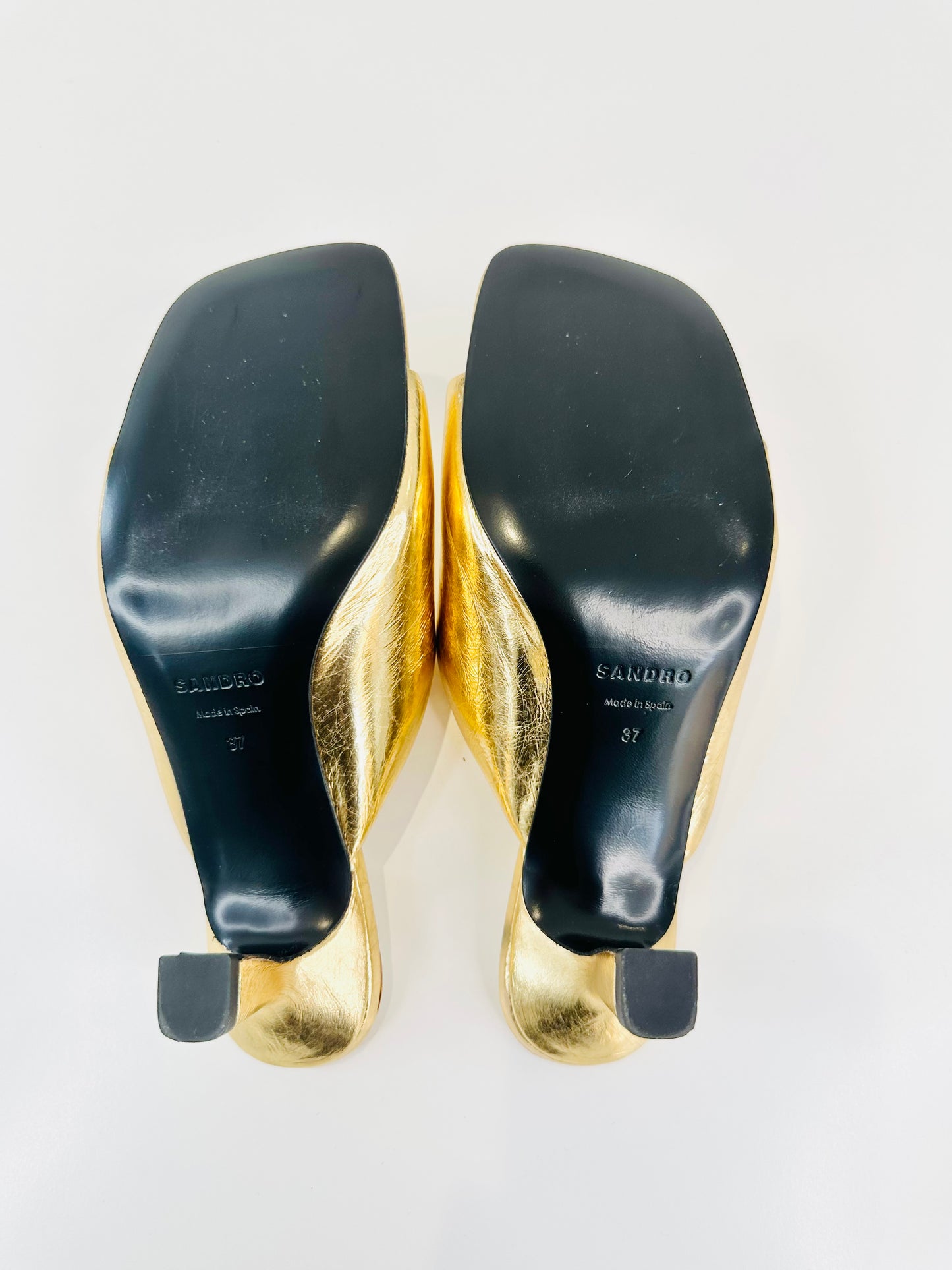 Metallic Leather Mules - Size 37