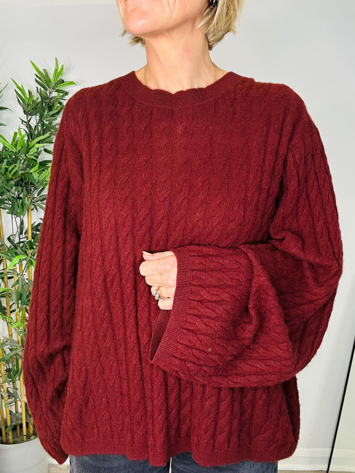 Cashmere Cable Knit Jumper - Size M