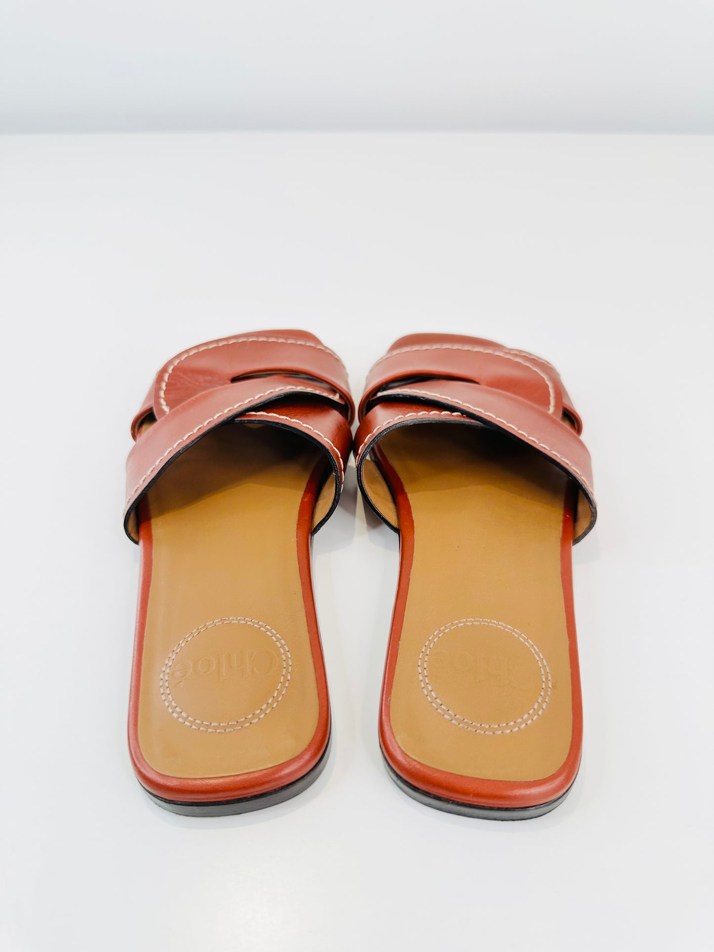 Leather Candice Slides - Size 37