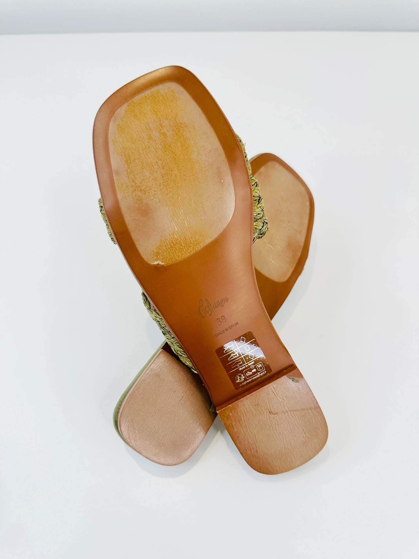 Paz Raffia Slides - Size 38