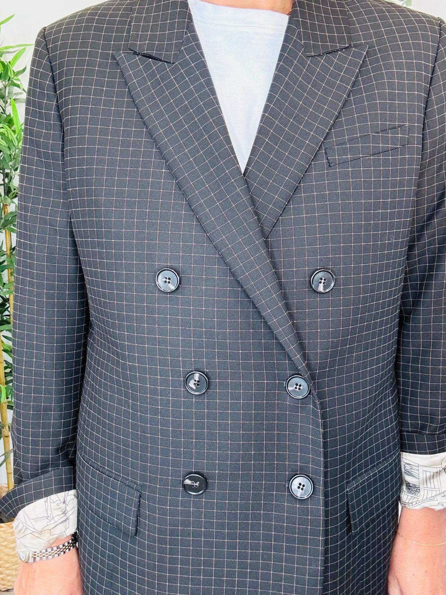 Check Trouser Suit - Size 34