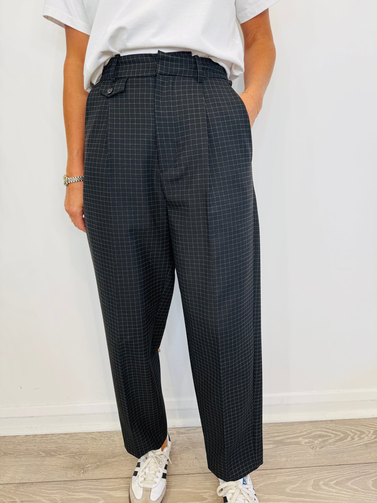 Check Trouser Suit - Size 34