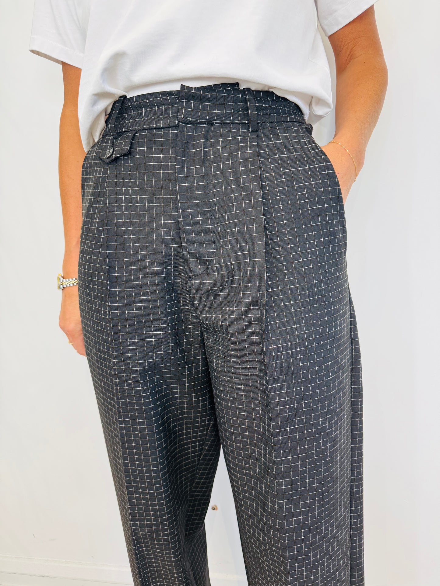 Check Trouser Suit - Size 34