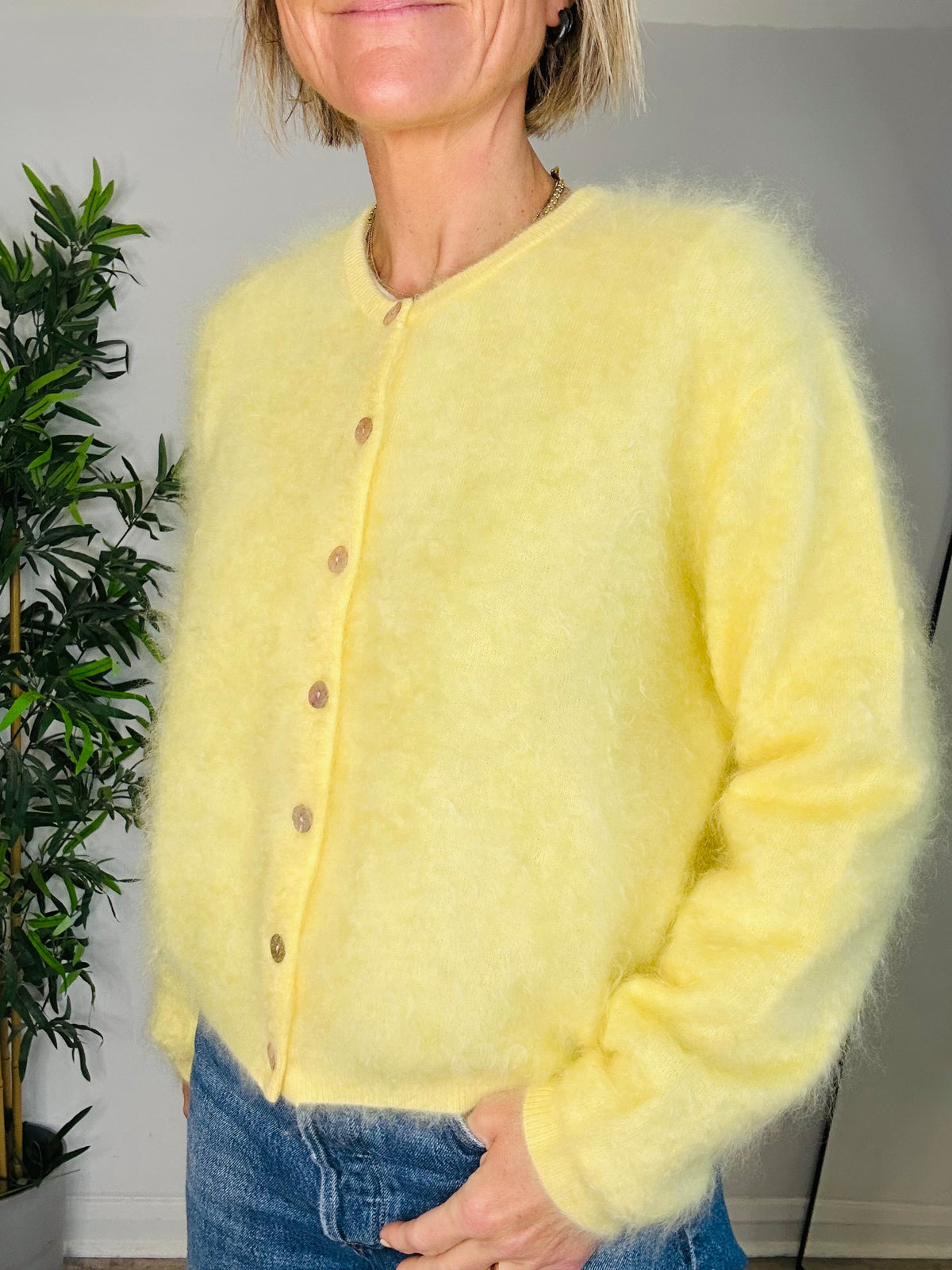 Brushed Cashmere Cardigan - Size XS