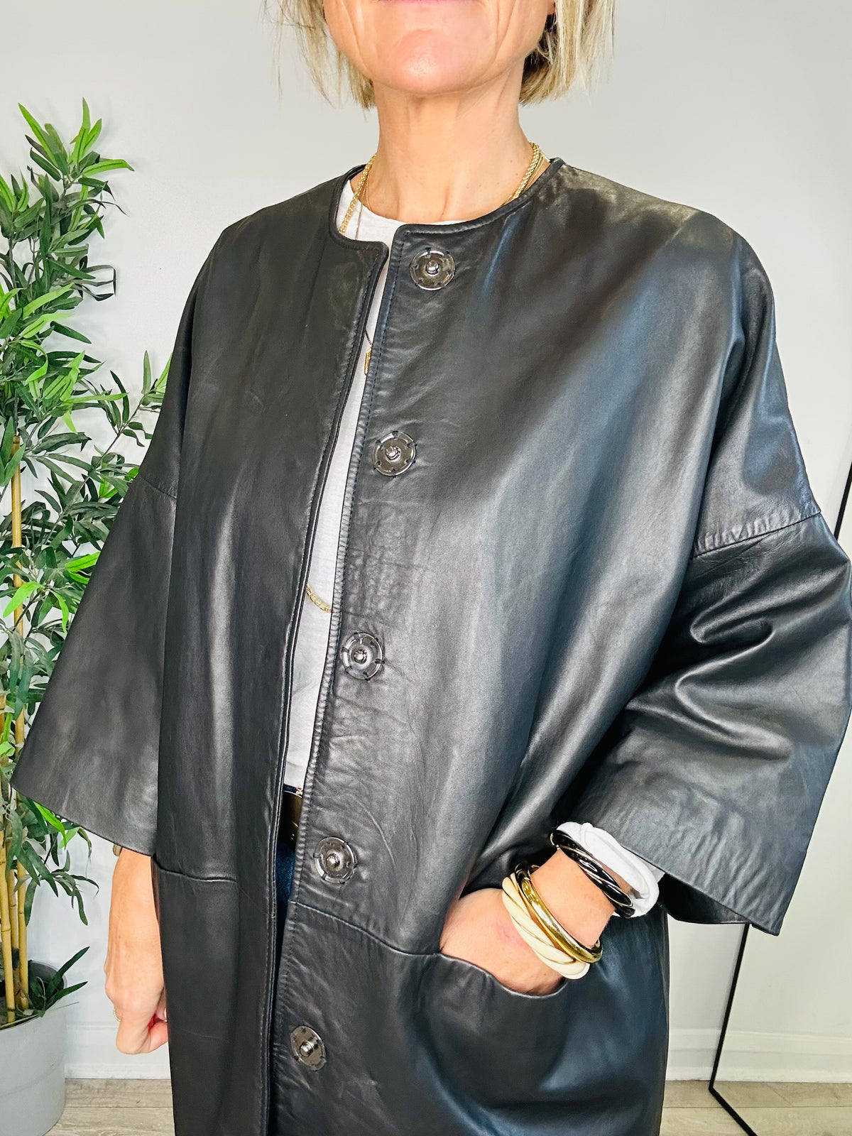 Lanni Leather Jacket - Size 34