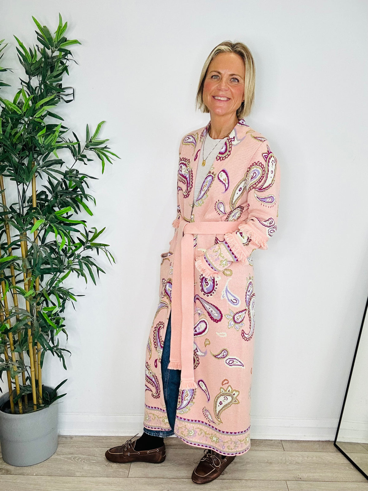 Paisley Print Maxi Cardigan - Size S