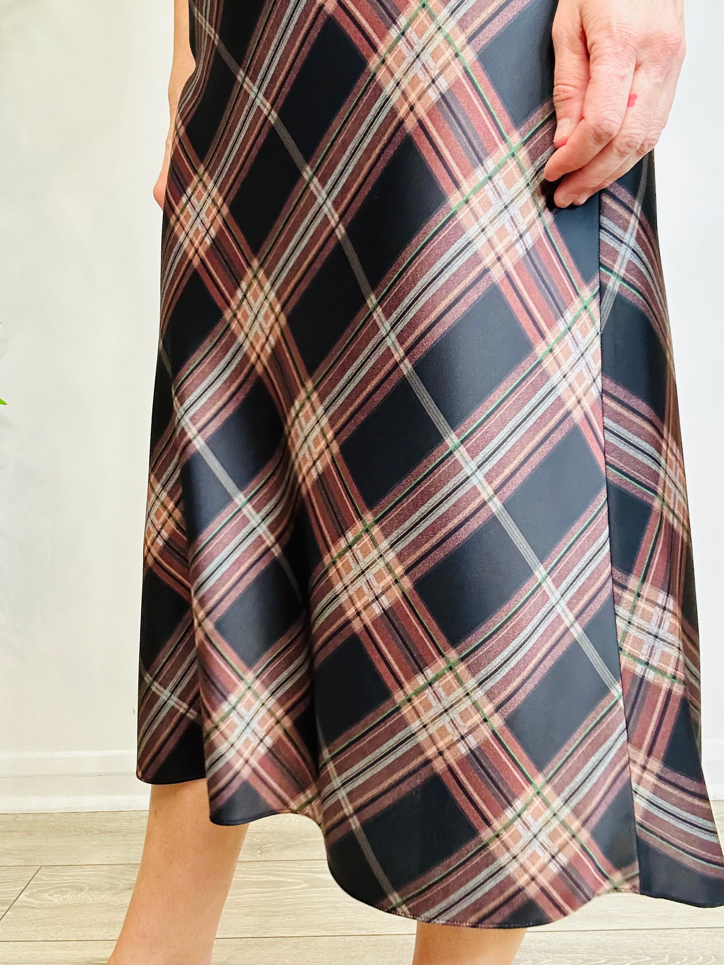 Check Slip Skirt - Size S