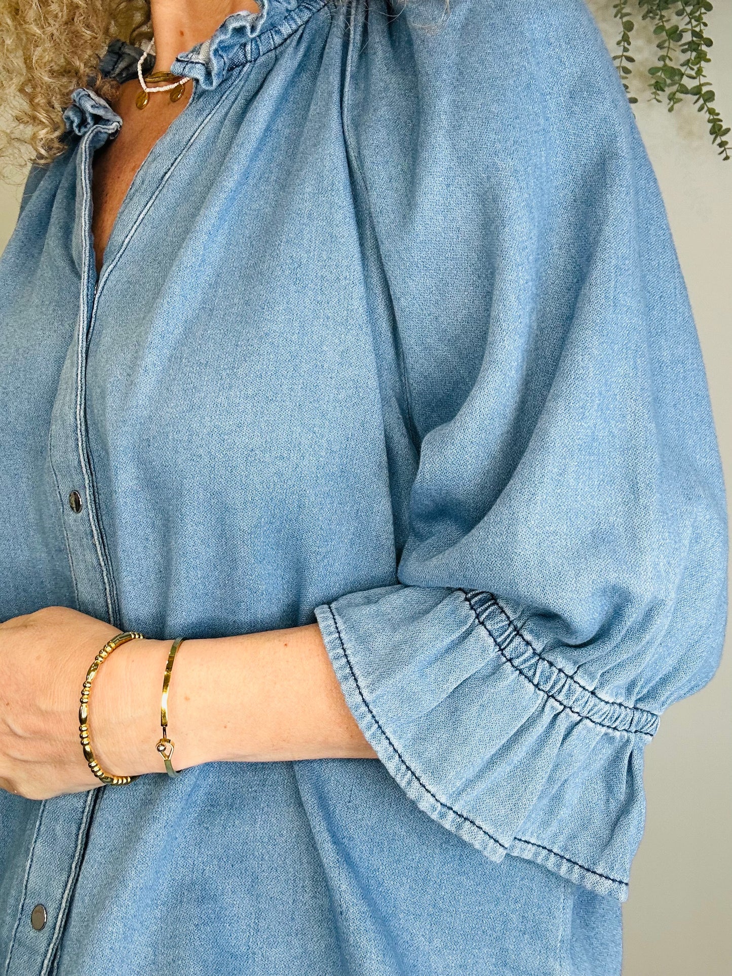 Frill Denim Shirt - Size 3