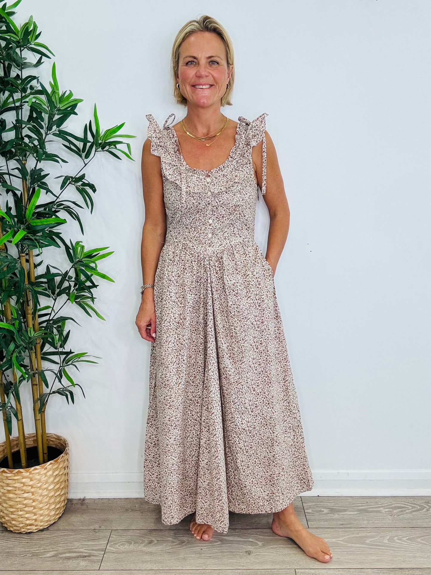 Mandarin Maxi Dress - Size XS