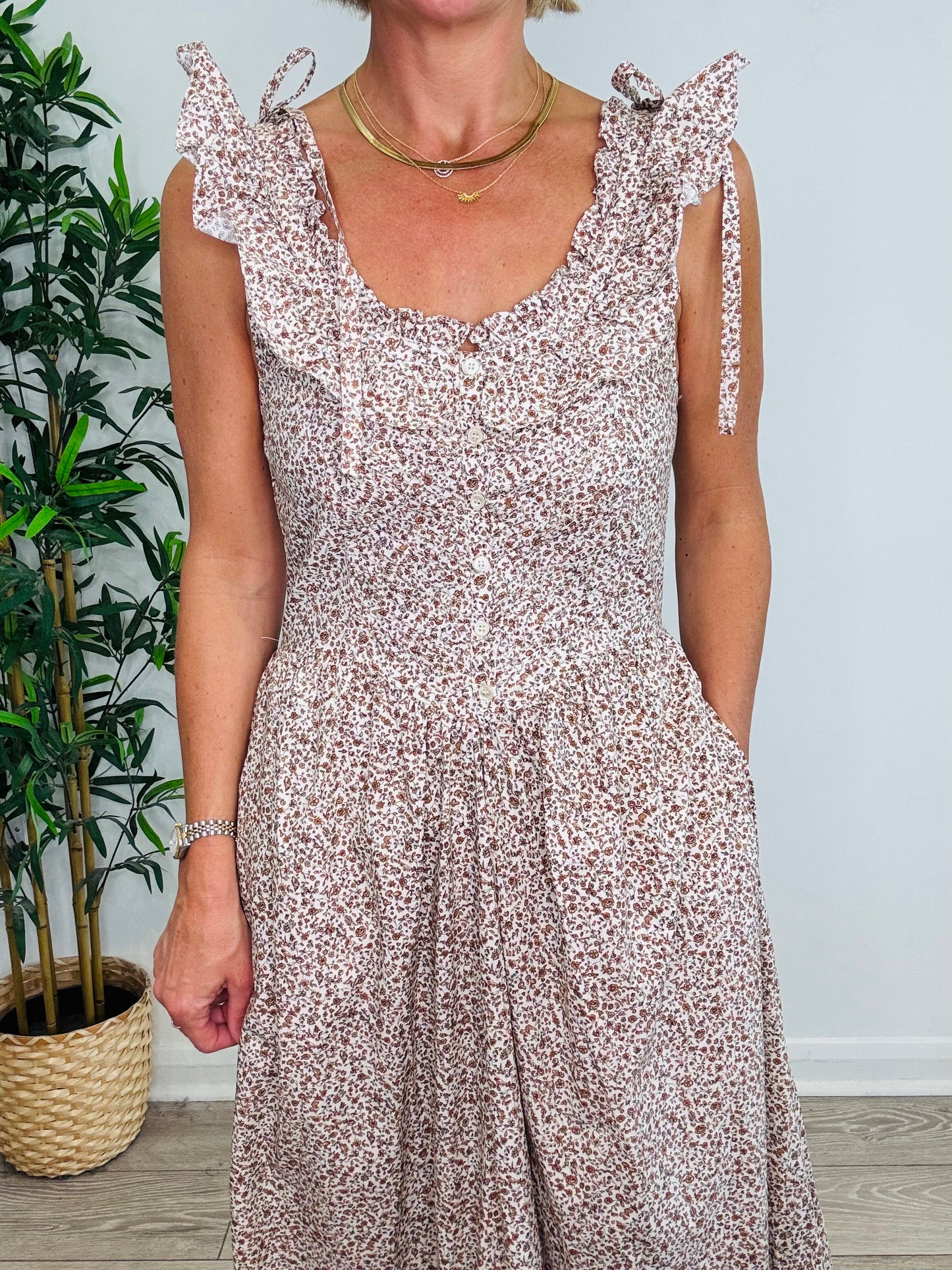 Mandarin Maxi Dress - Size XS