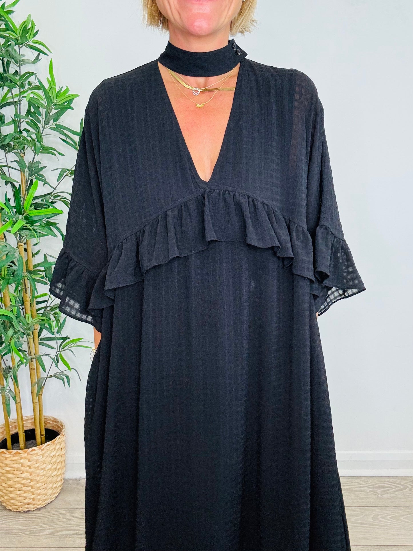 Frill Maxi Dress - Size 36