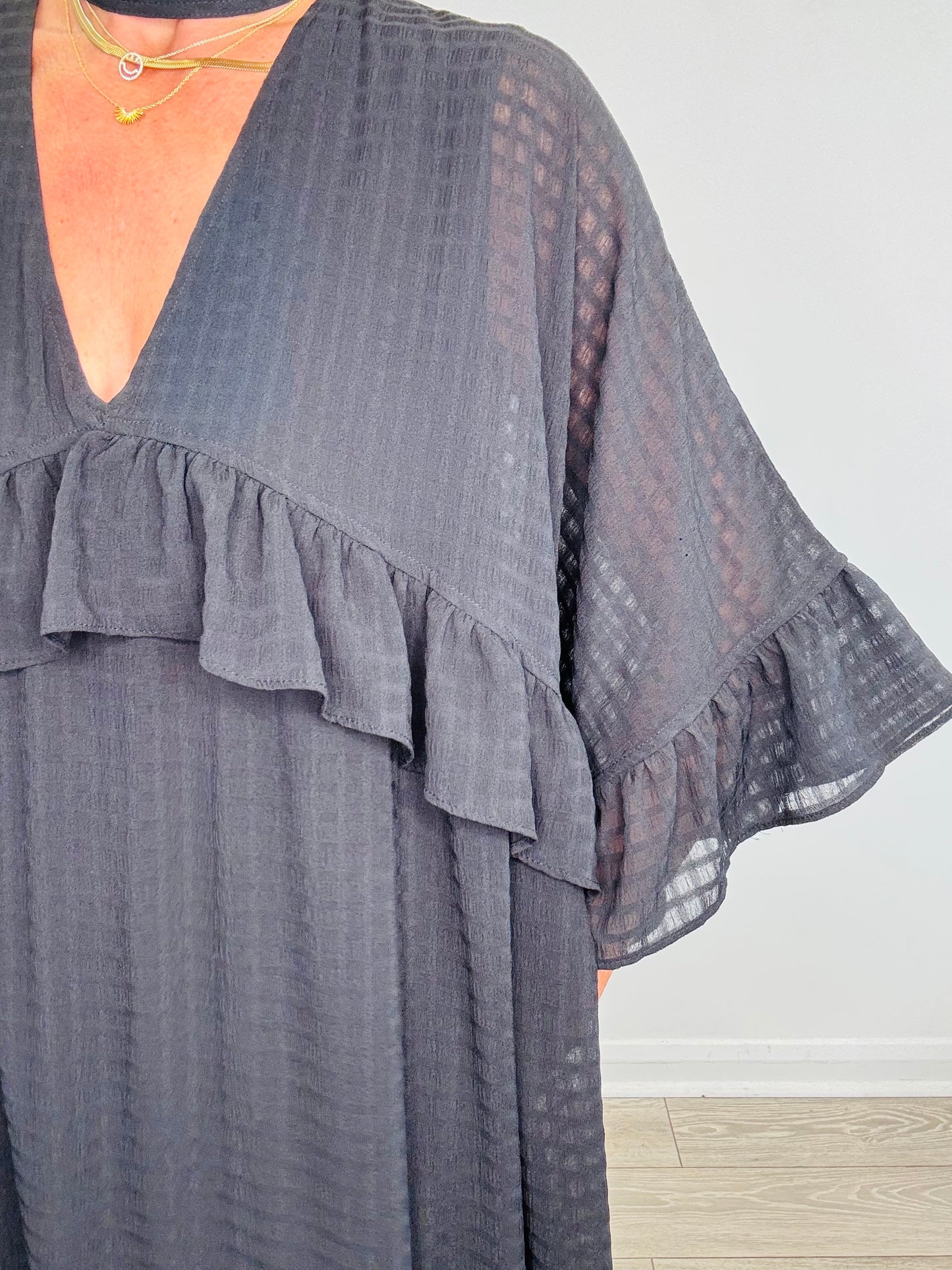 Frill Maxi Dress - Size 36
