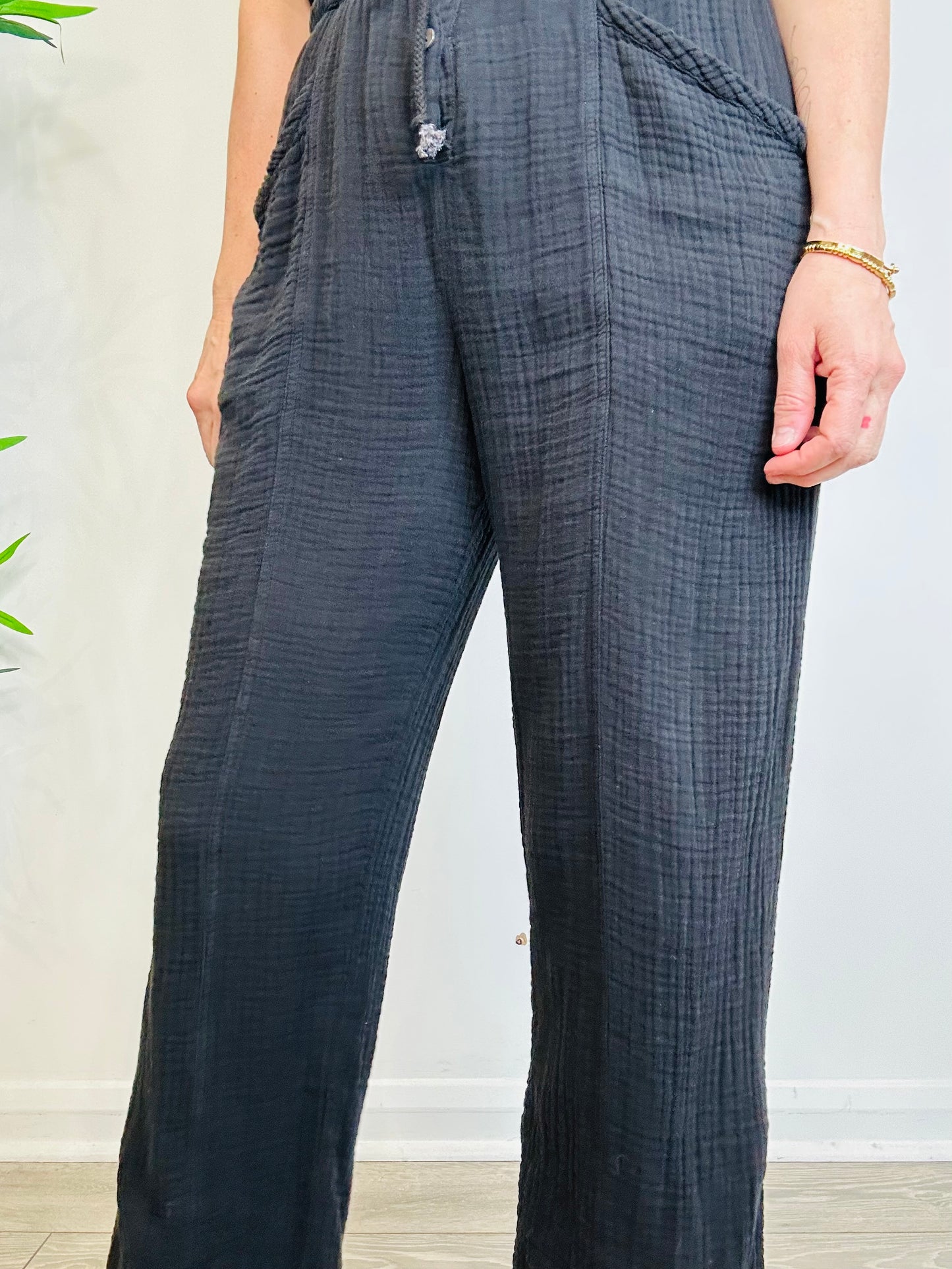 Cheesecloth Jumpsuit - Size L