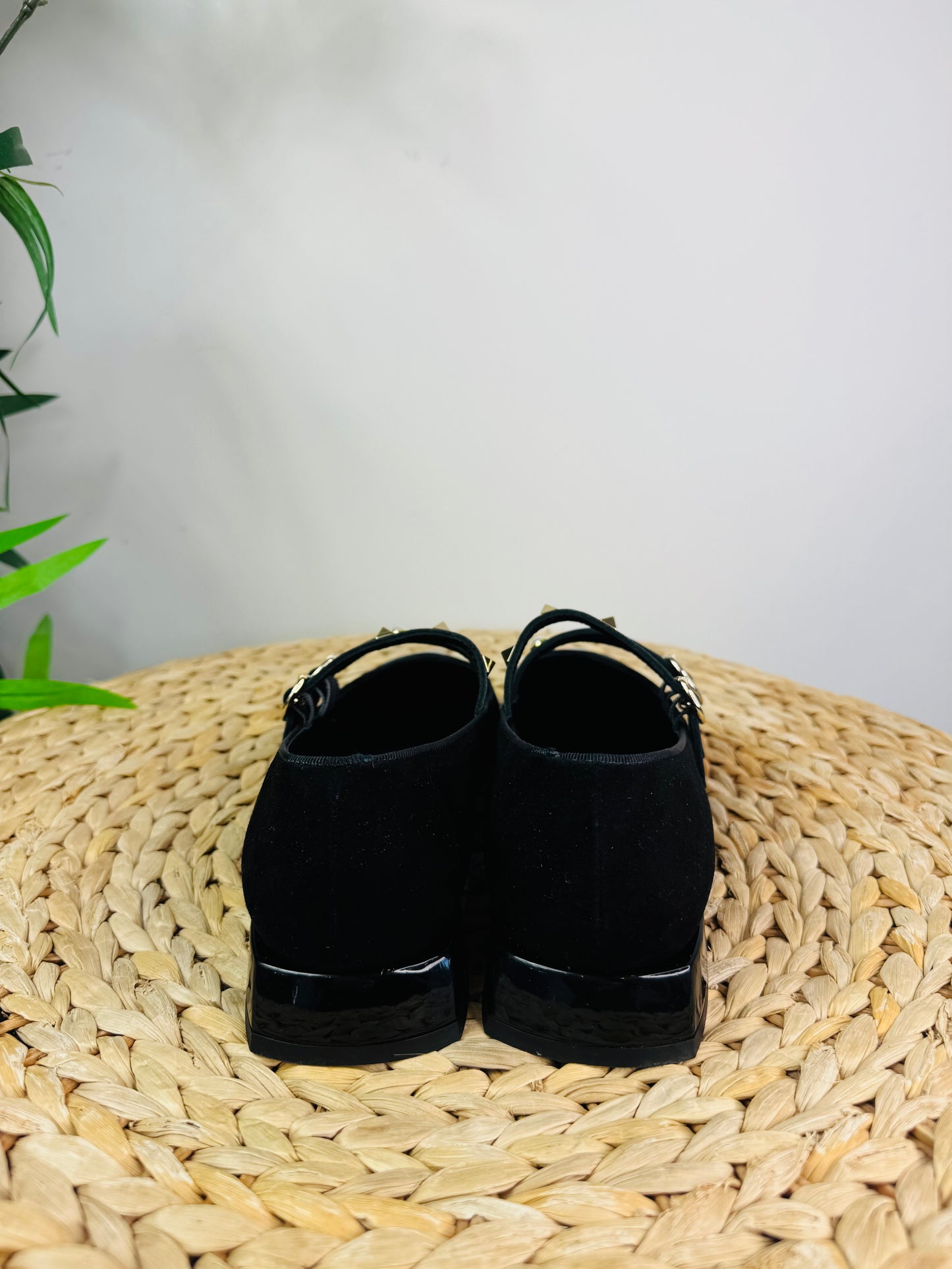 Suede Studded Flats - Size 39