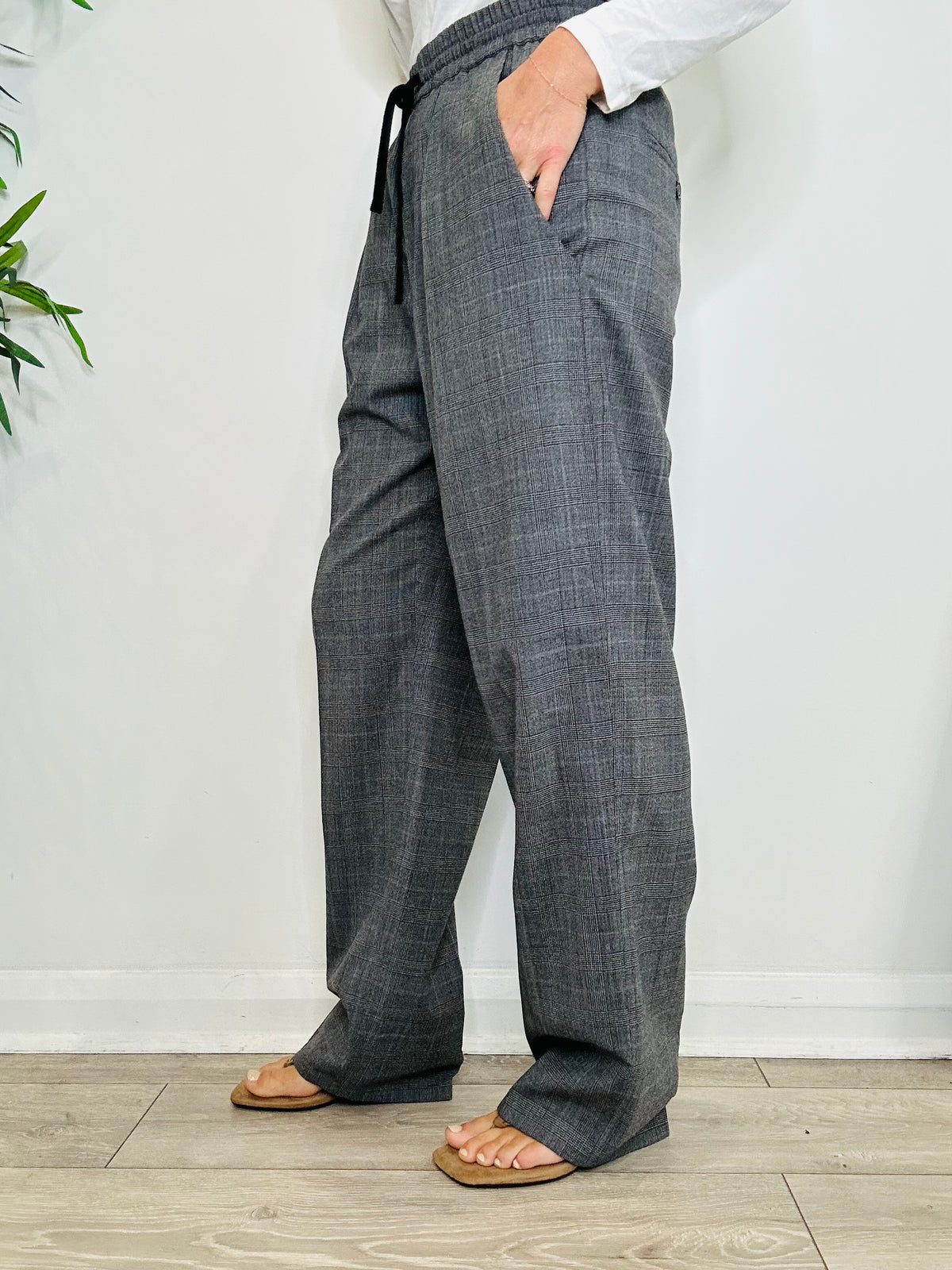 Priska Check Trousers - Size 38