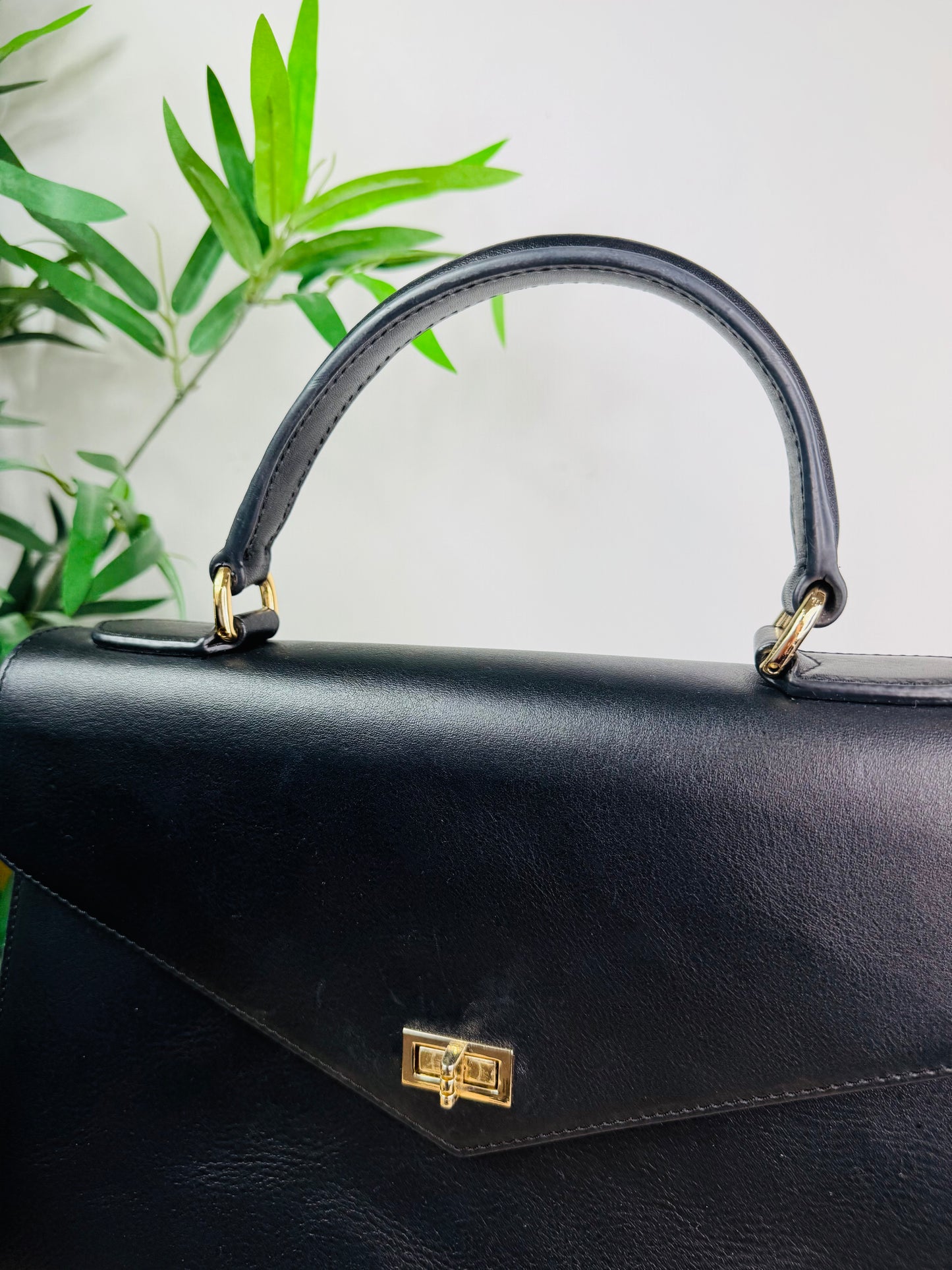 Leather Top Handle Bag