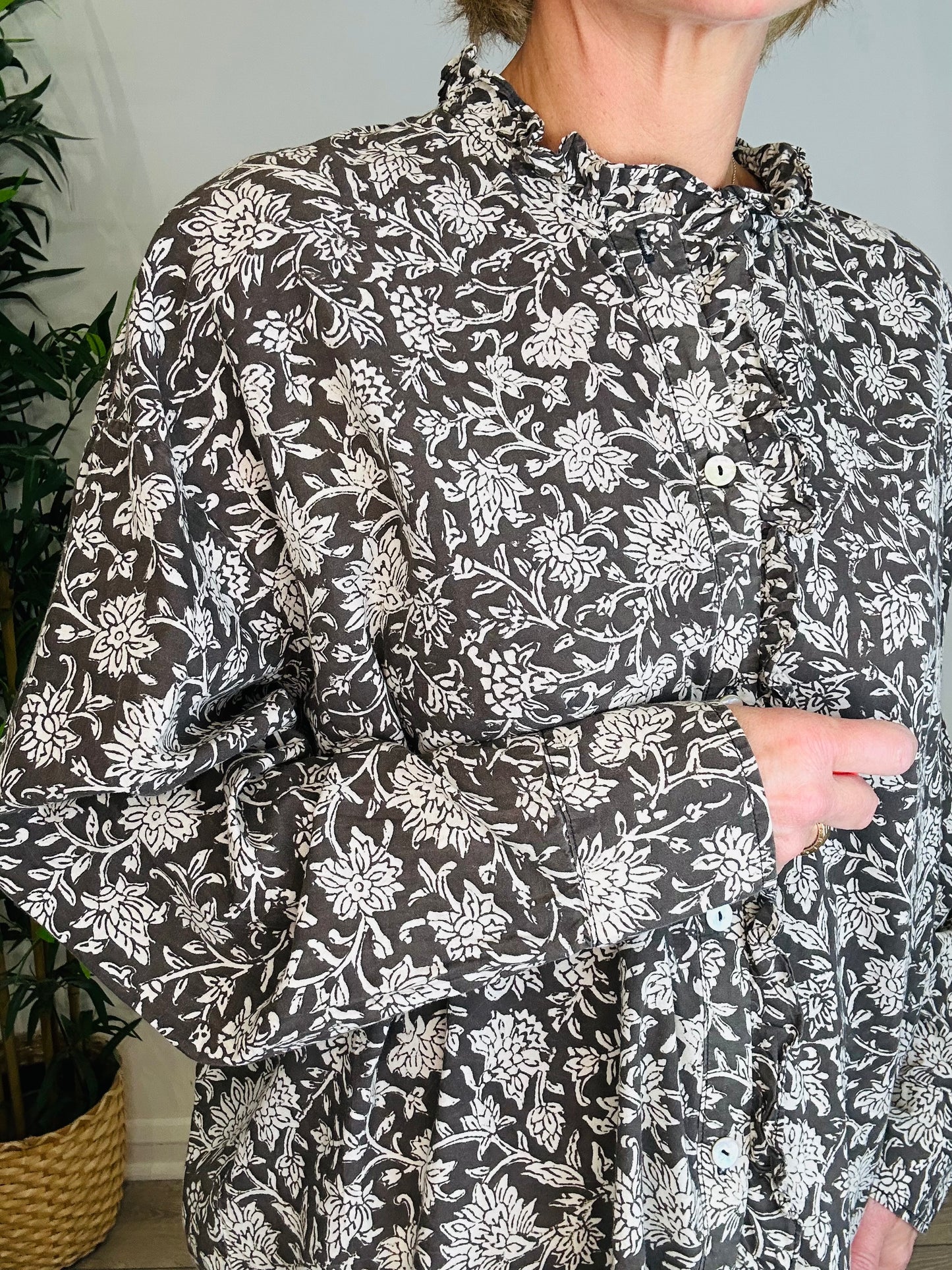 Patterned Cotton Shirt - Size S/M