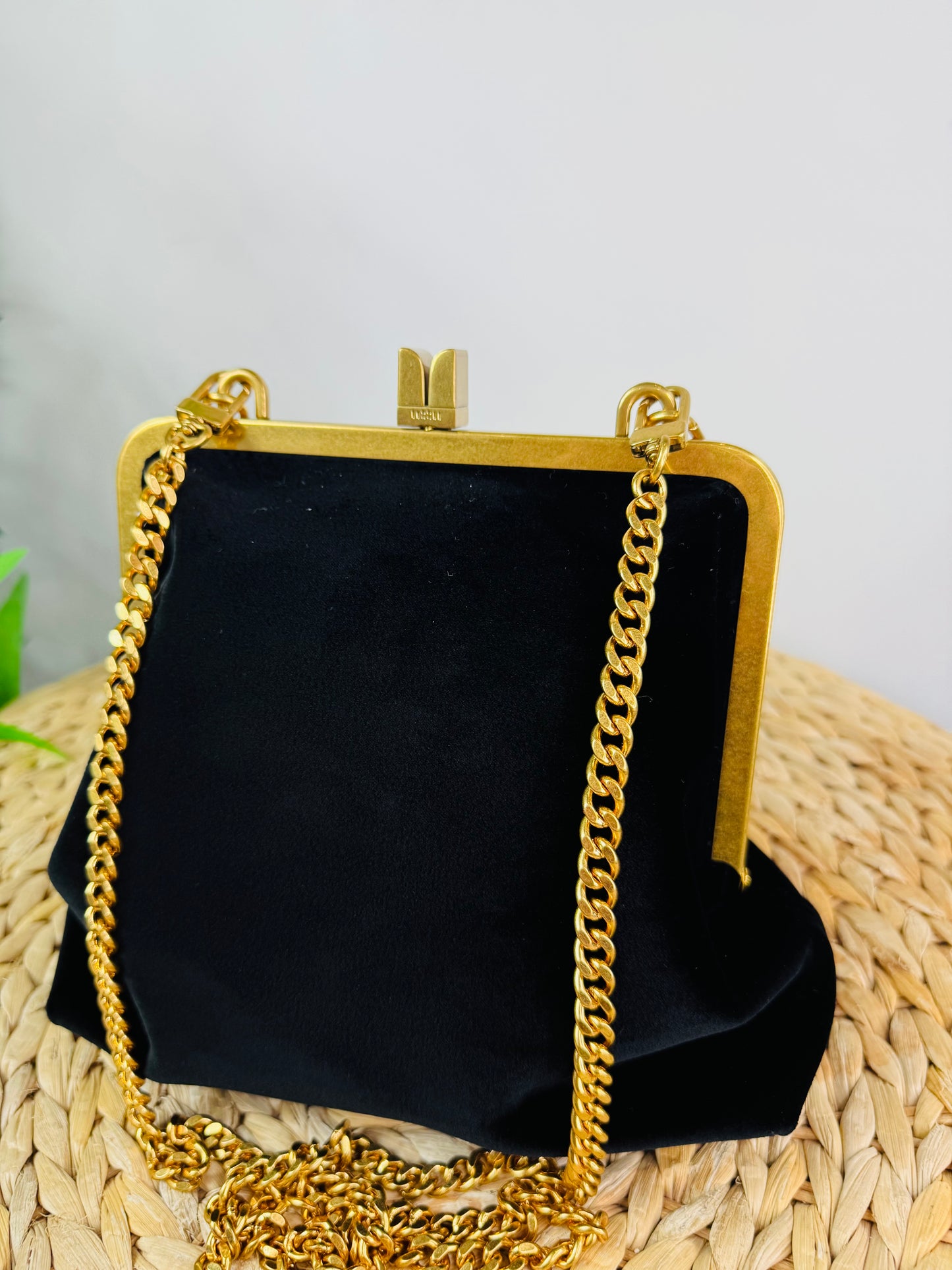 Velvet Pearl Handle Bag