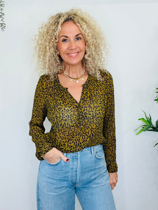 Animal Print Blouse - Size S