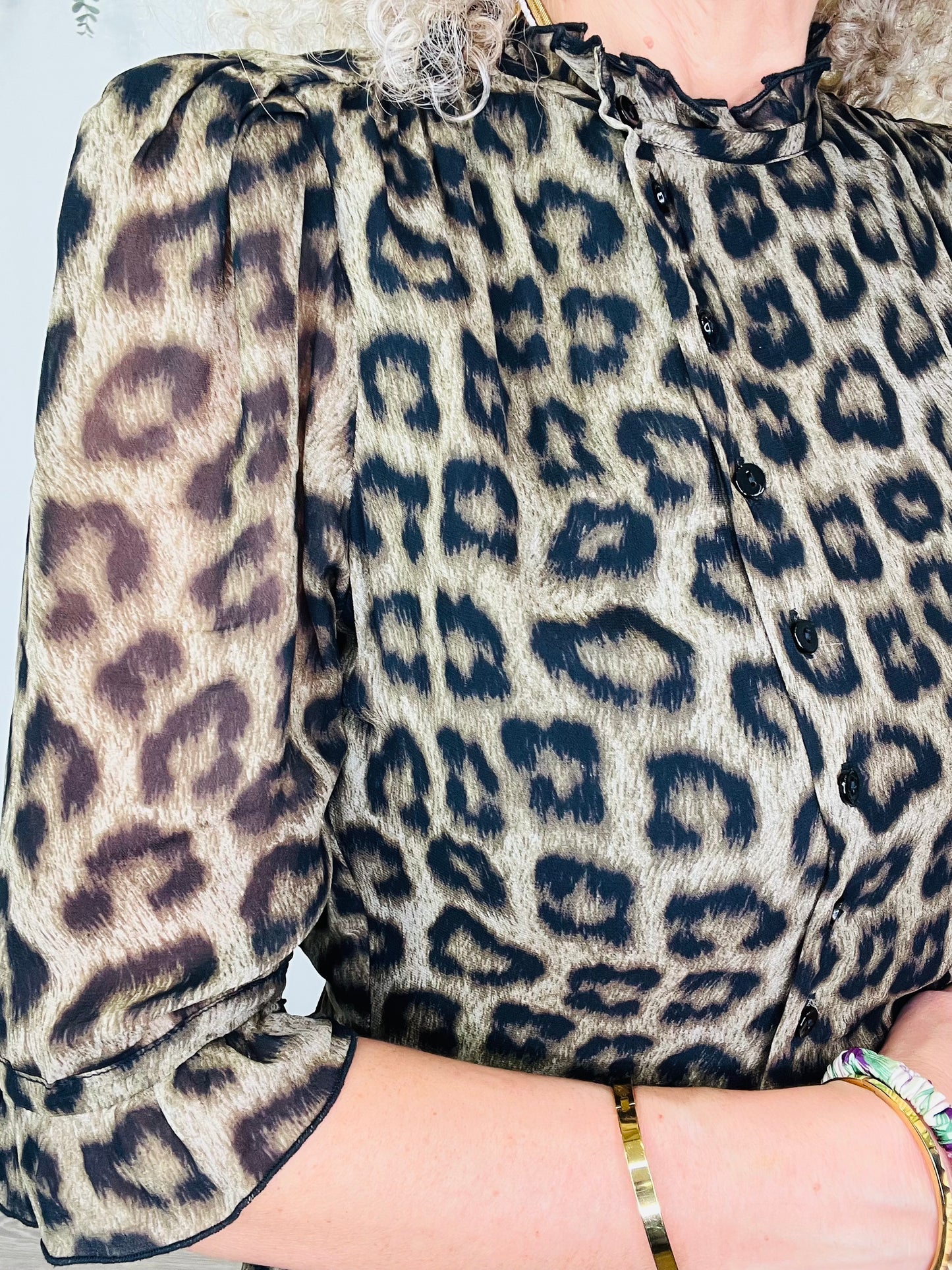 Leopard Print Midi Dress - Size 1