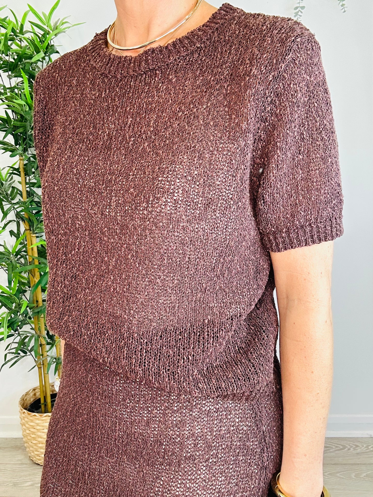 Knitted Top & Skirt Set - Size M