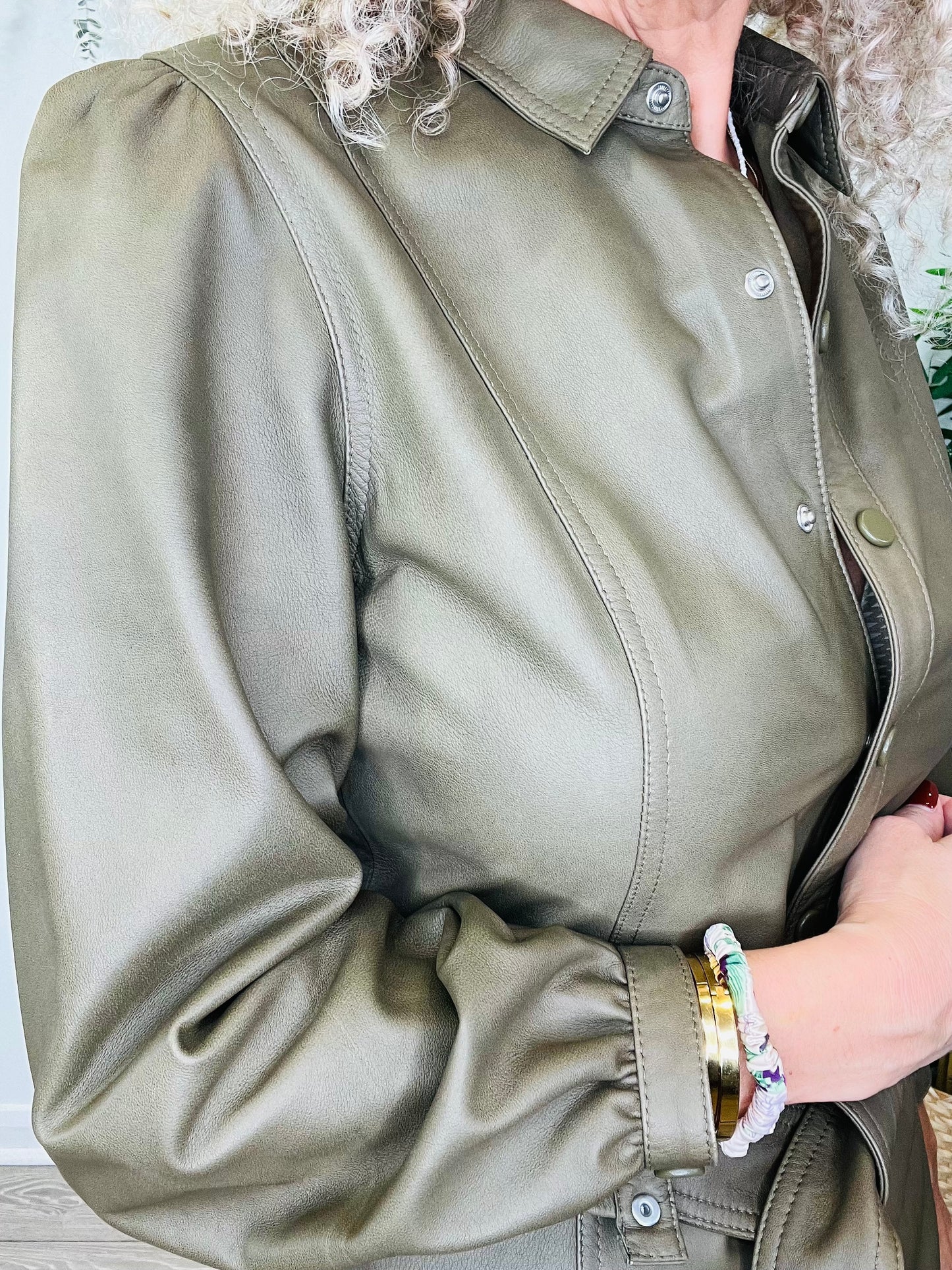 Leather Shirt Dress - Size 10