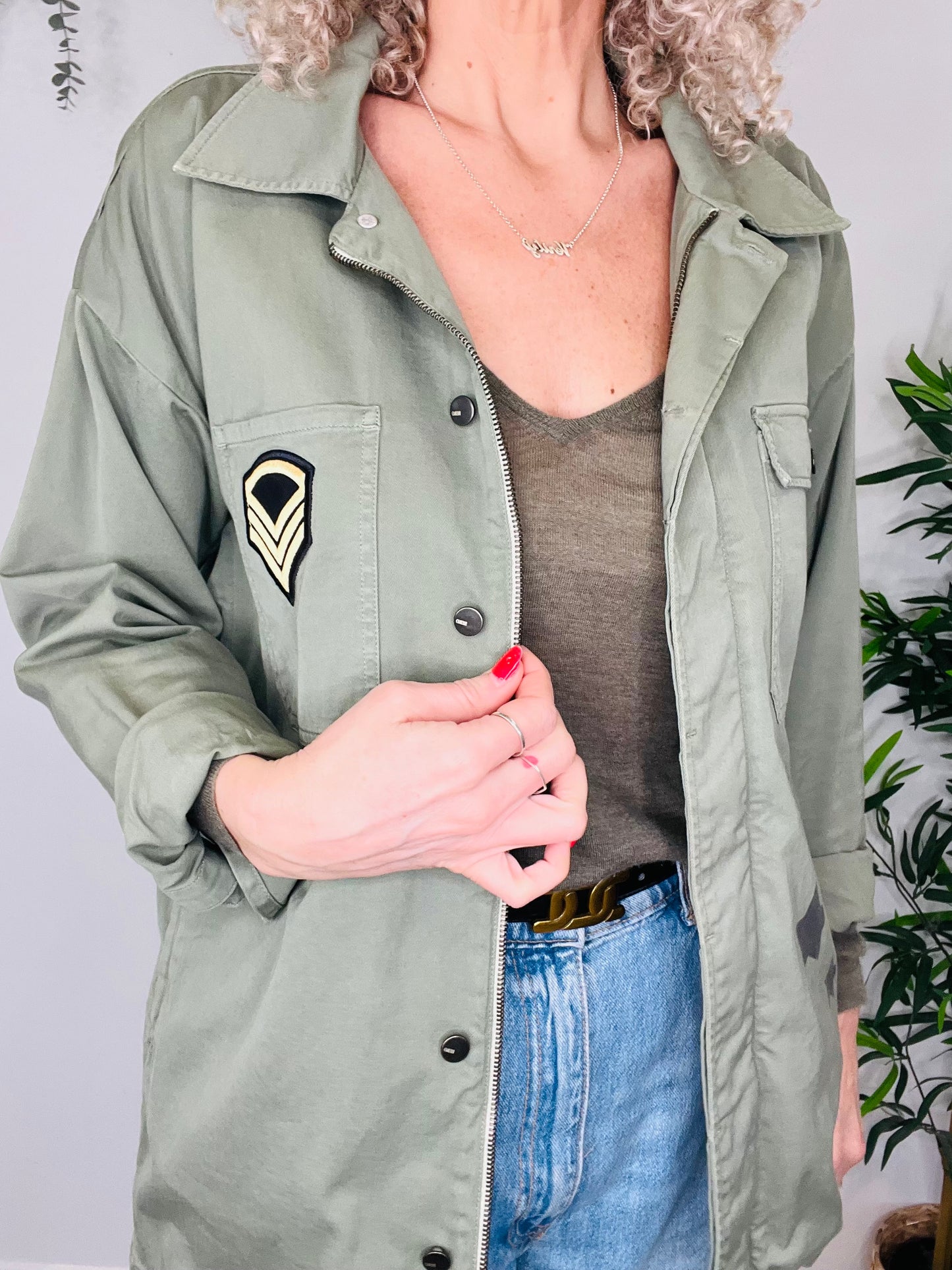 Military Style Shacket - Size M