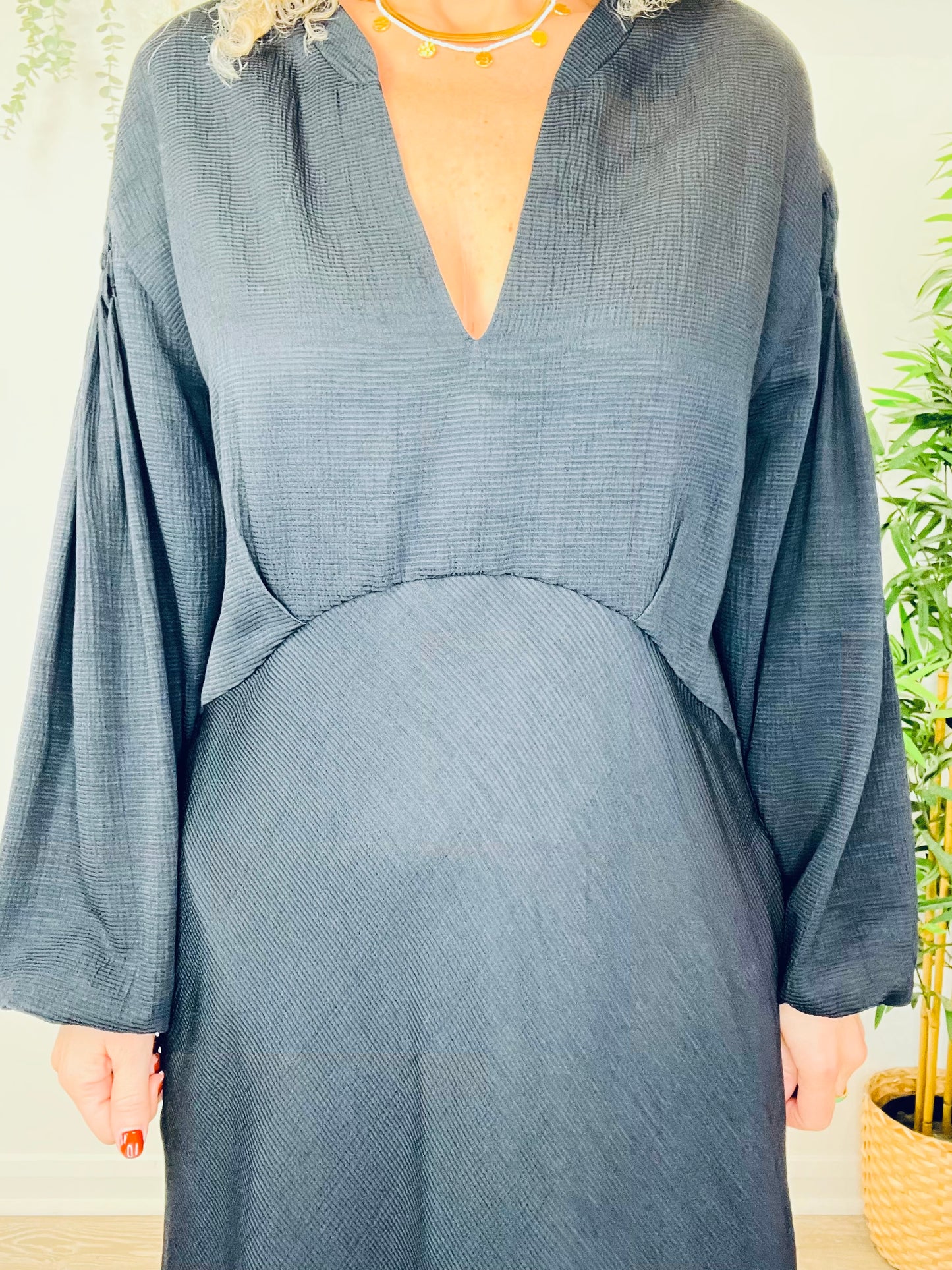 Navy Maxi Dress - Size L