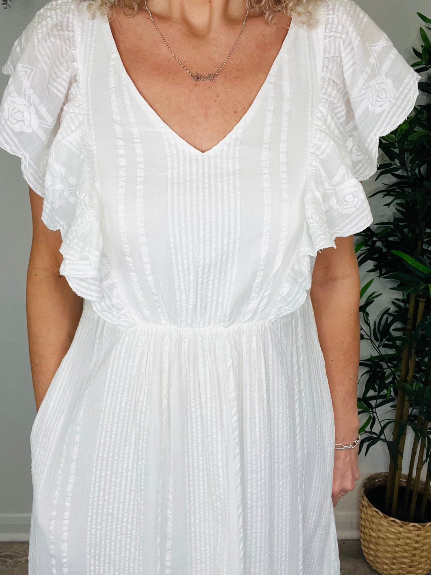 Ruffle Cotton Dress - Size 10