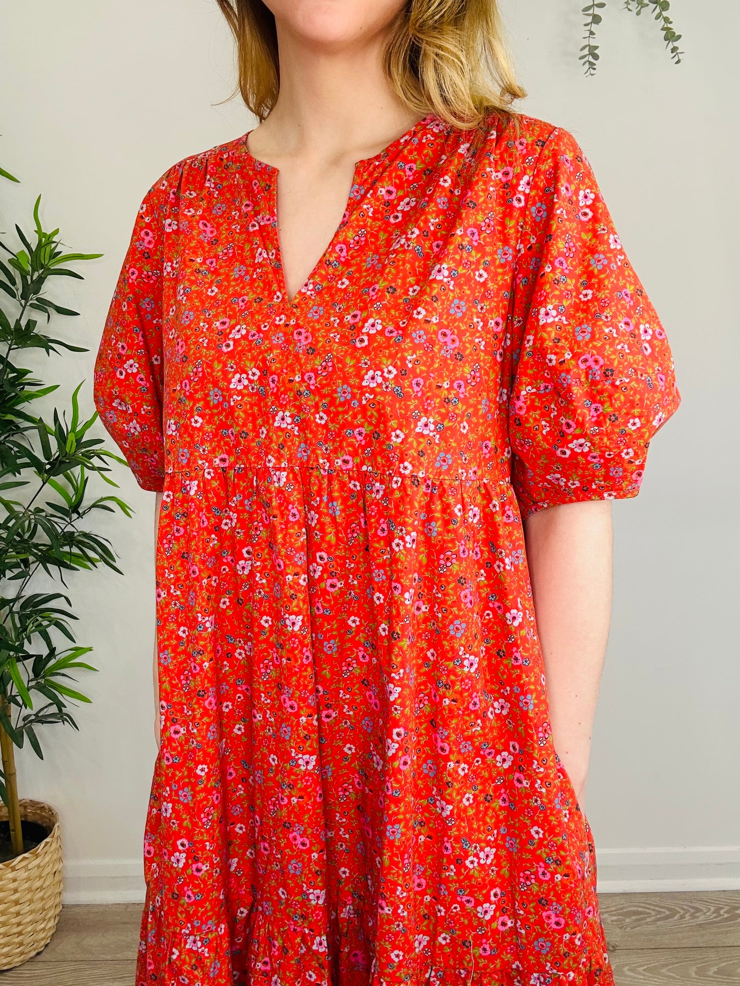 Tiered Floral Dress - Size 4