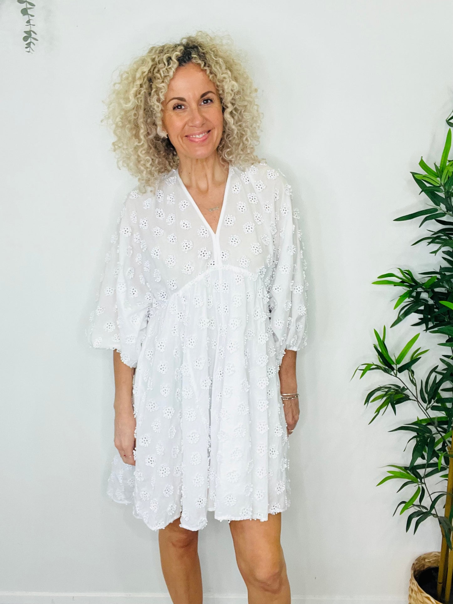 Embroidered Beach Dress - Size S
