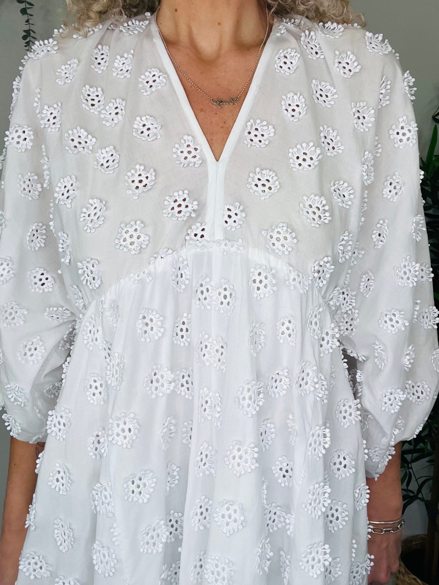 Embroidered Beach Dress - Size S