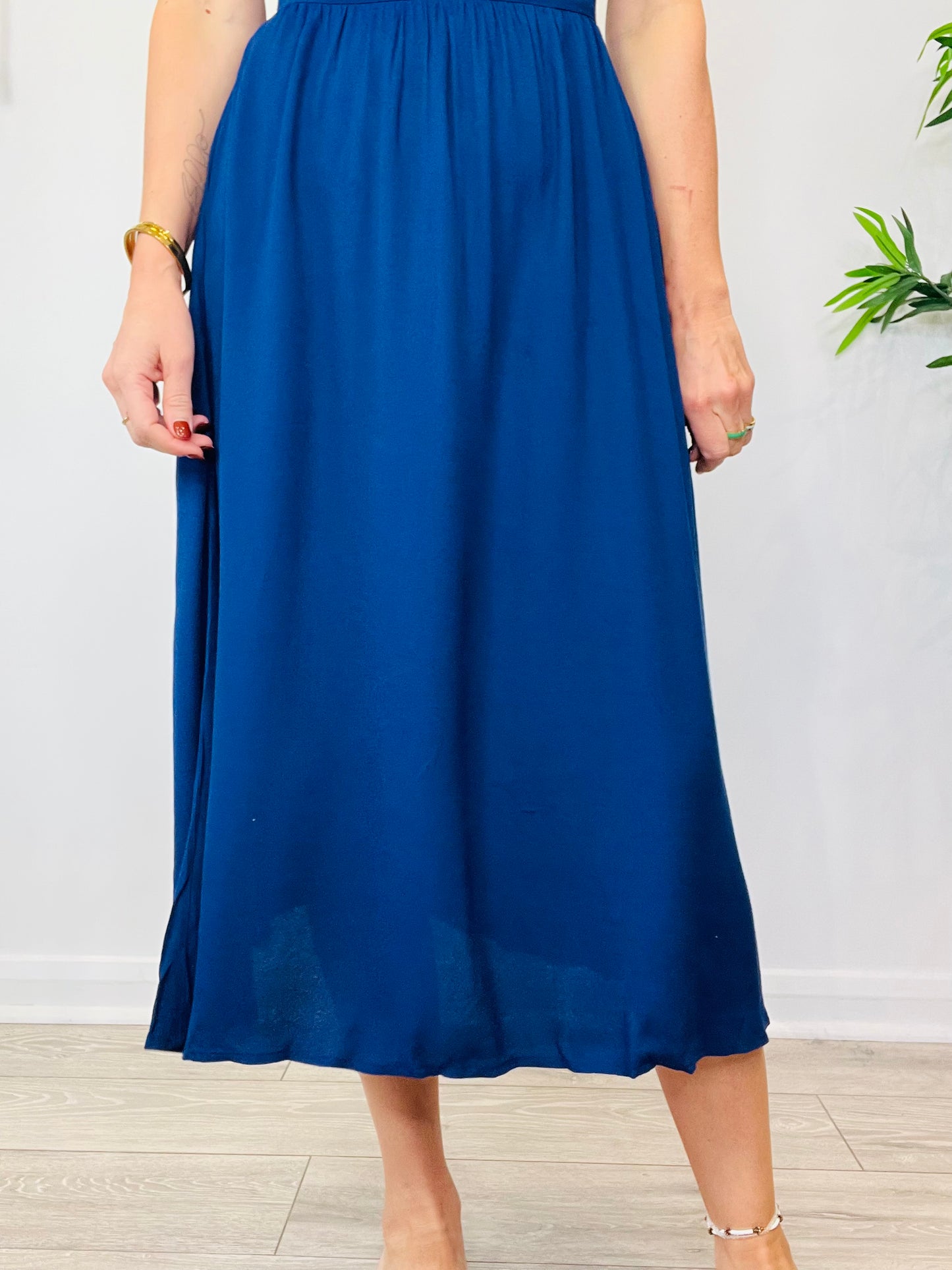 Navy Midi Dress - Size 8