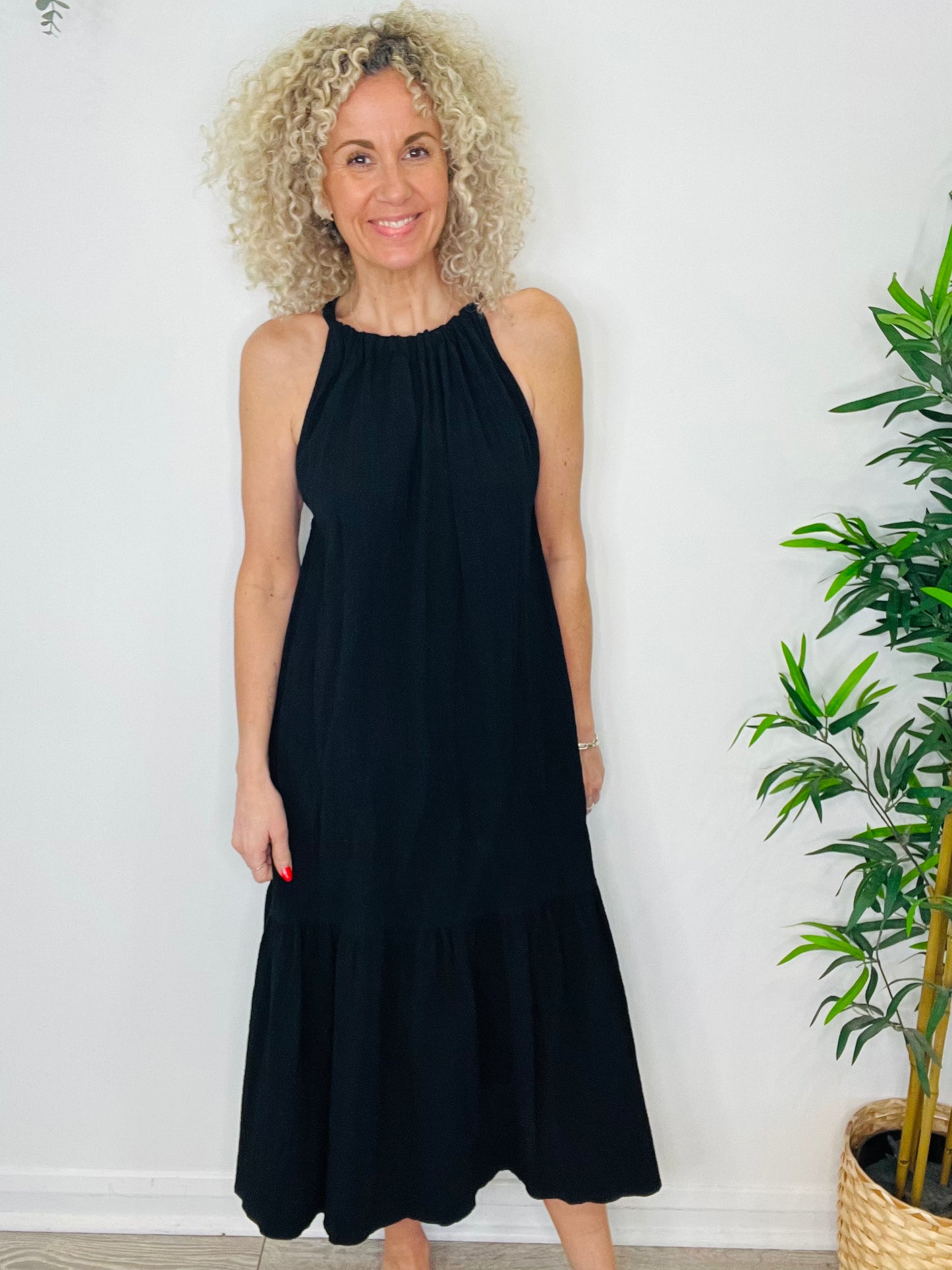 Halterneck Midi Dress - Size 36