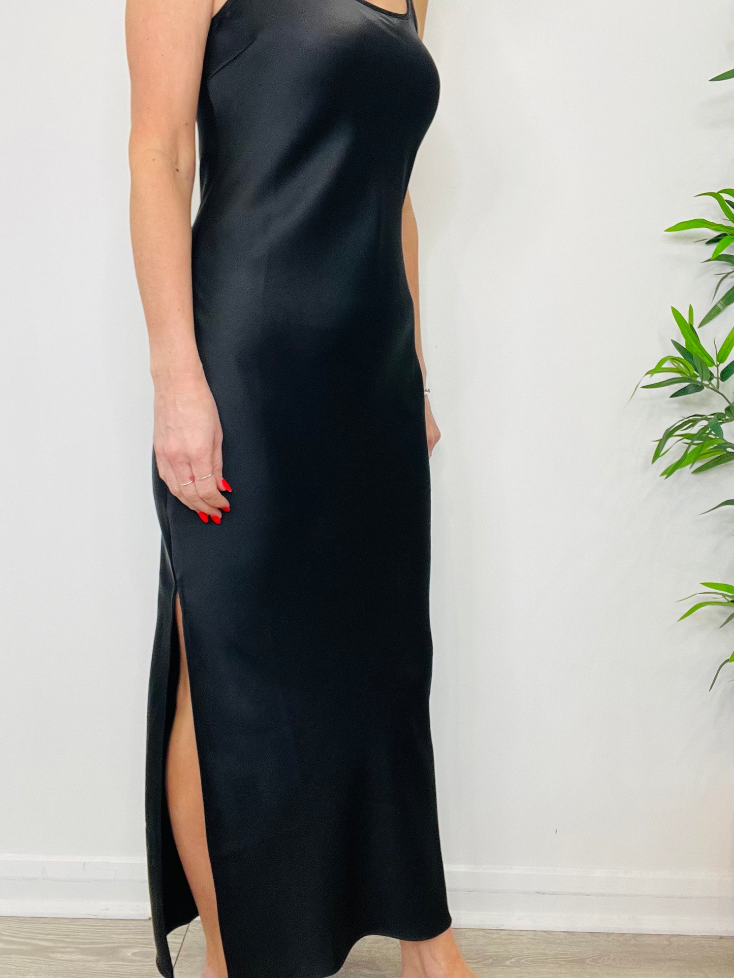 Satin Maxi Dress - Size M
