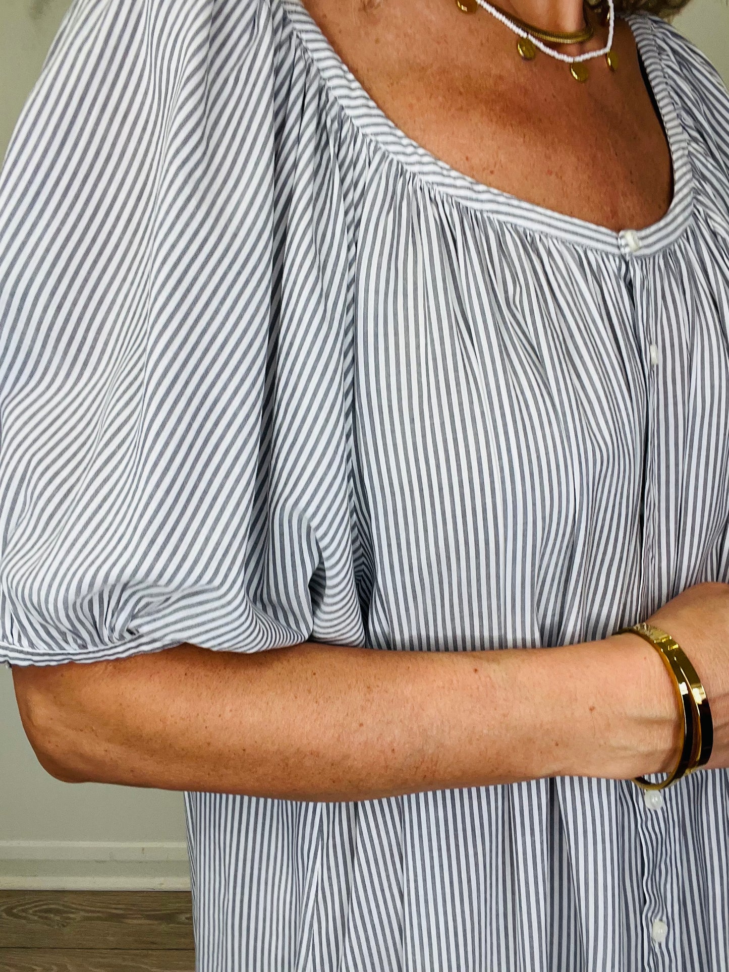 Striped Cotton Dress - Size L