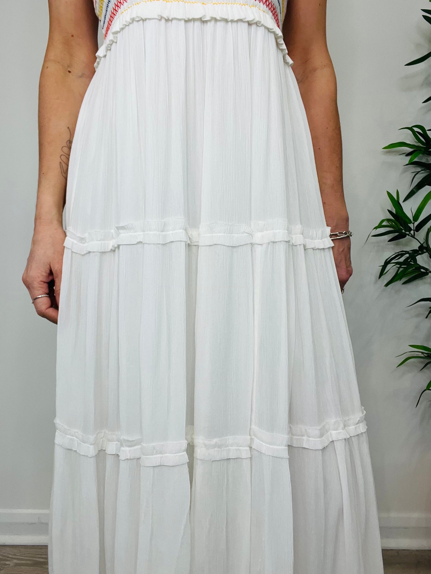 Smocked Maxi Dress - Size S