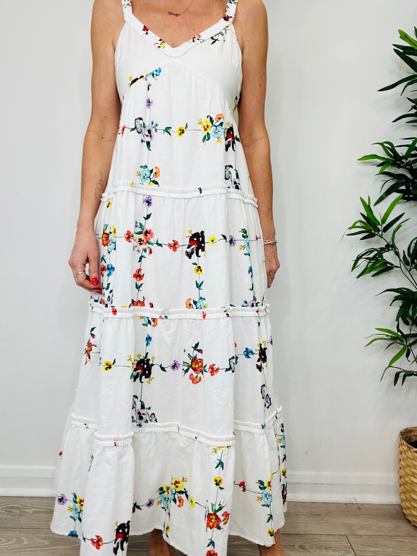 Floral Linen Dress - Size S