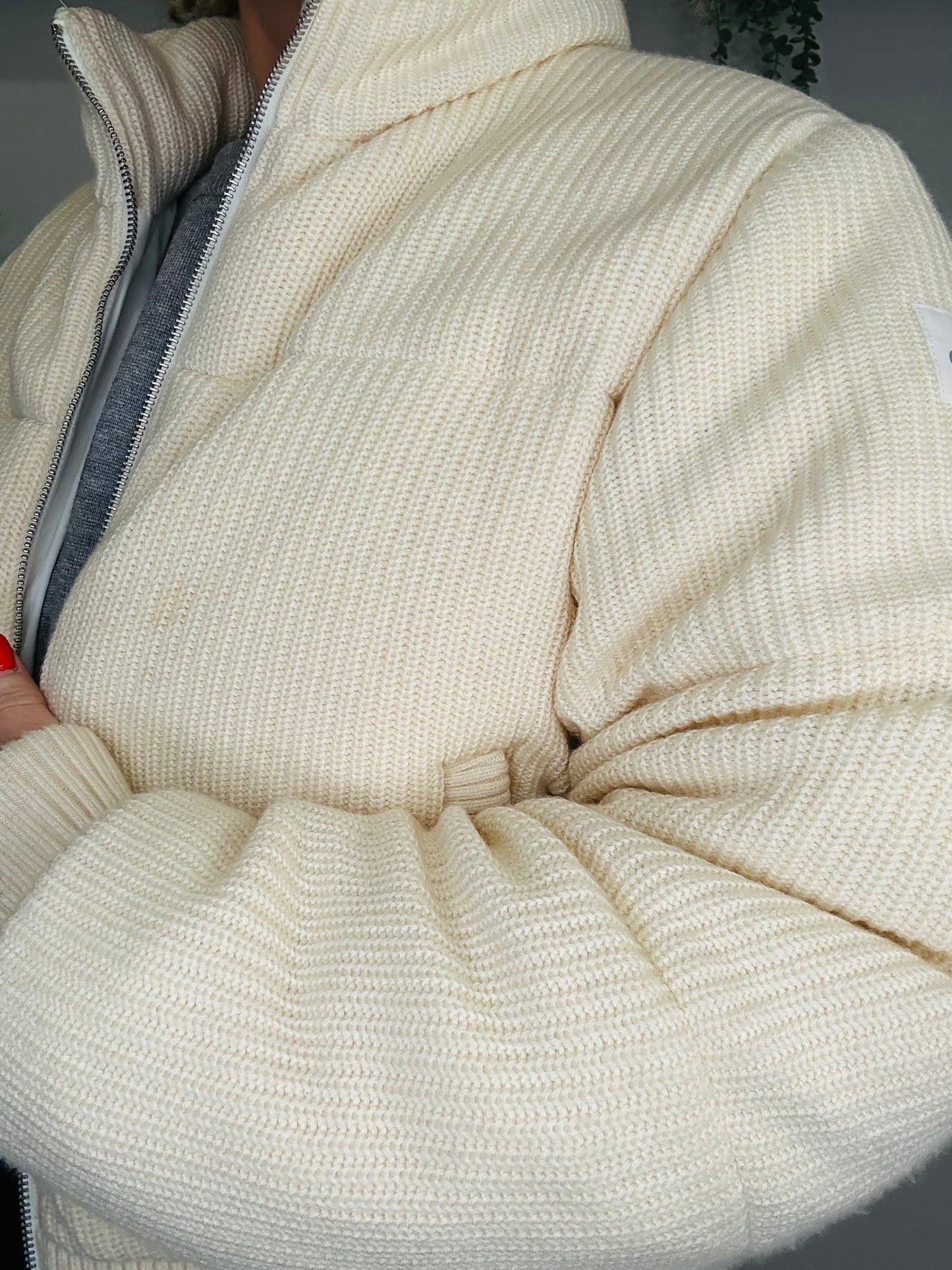 Knitted Puffer Jacket - Size L