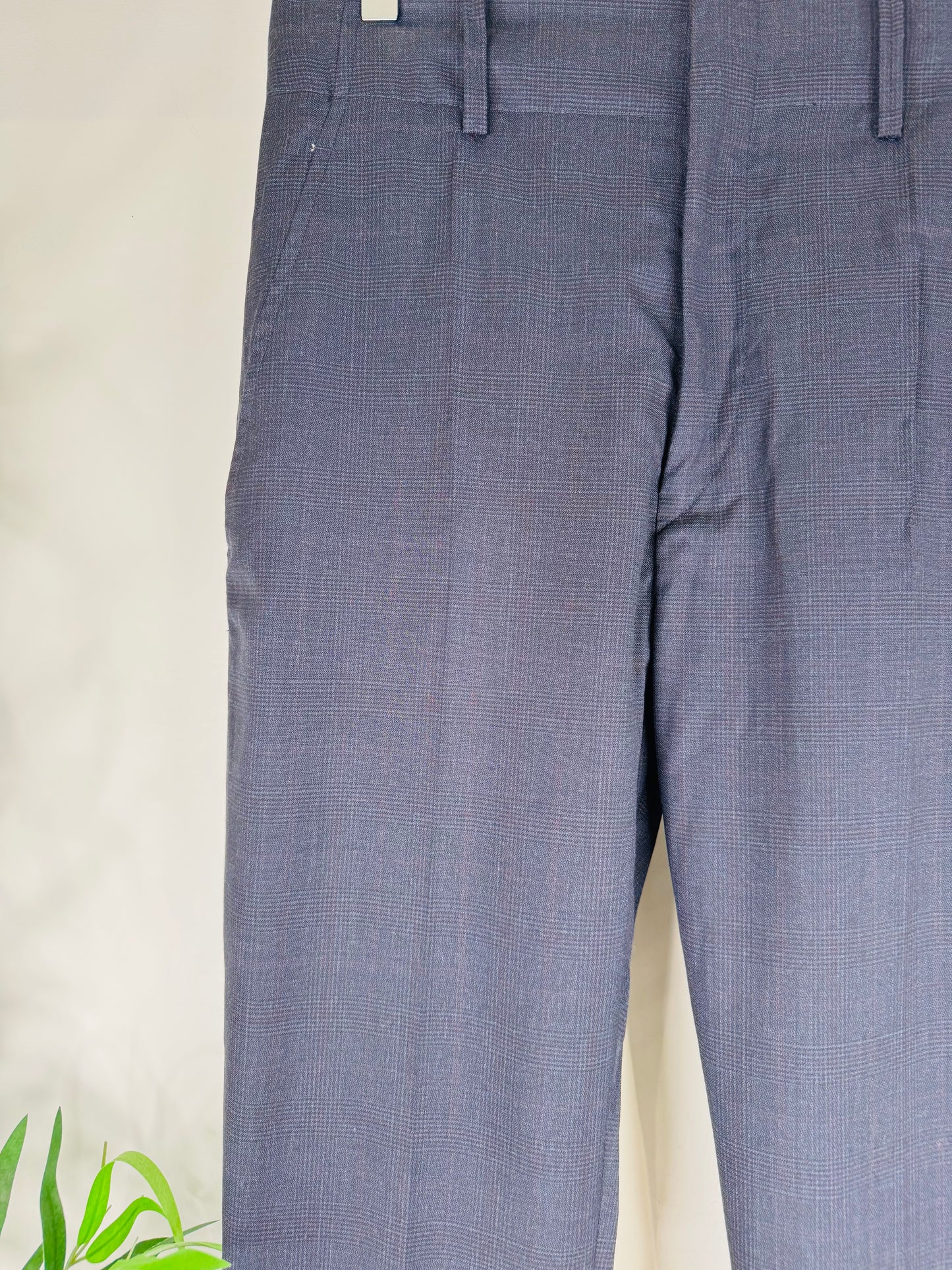 Wool Check Trousers - Size 36