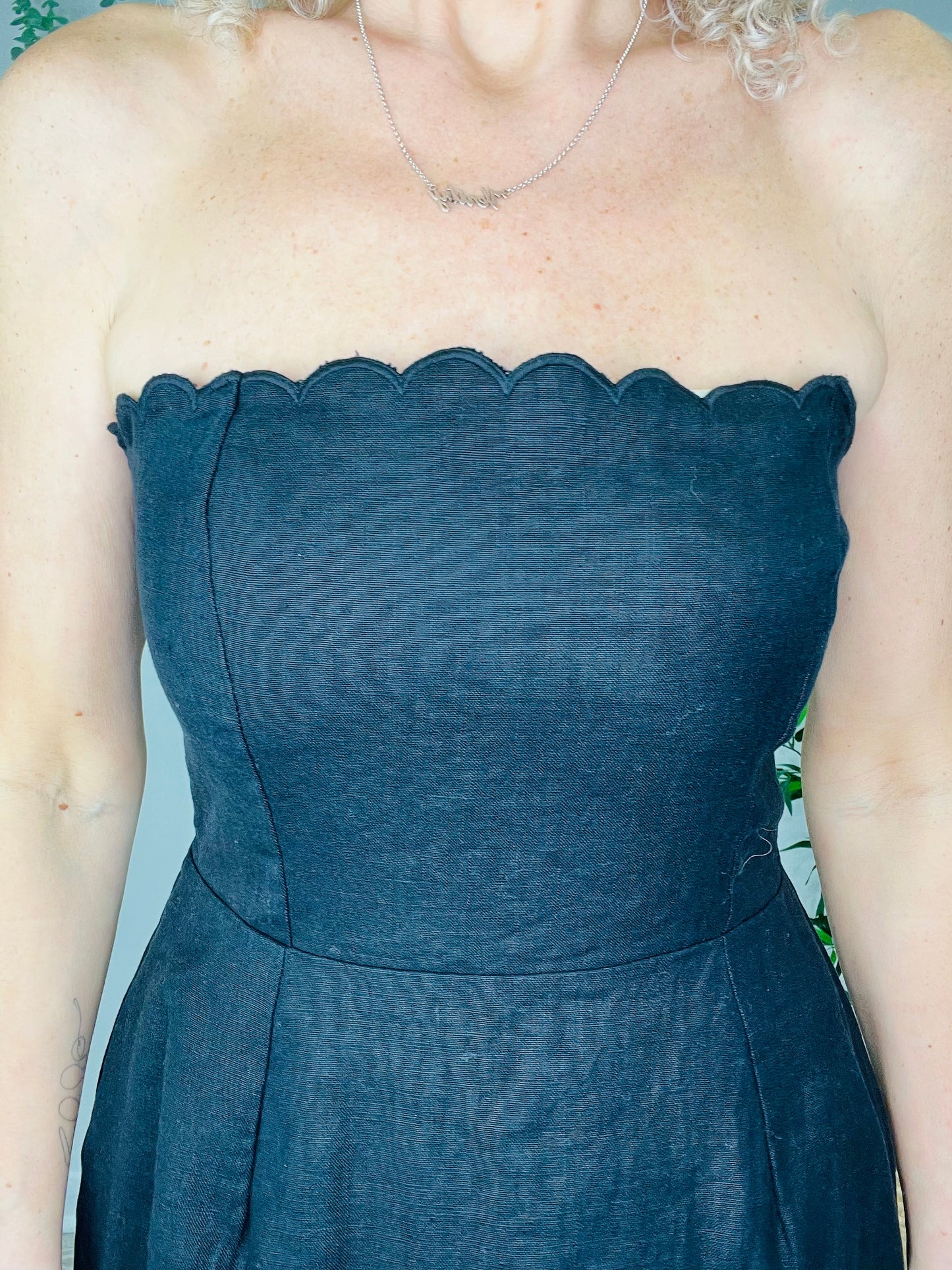 Strapless Linen Dress - Size M
