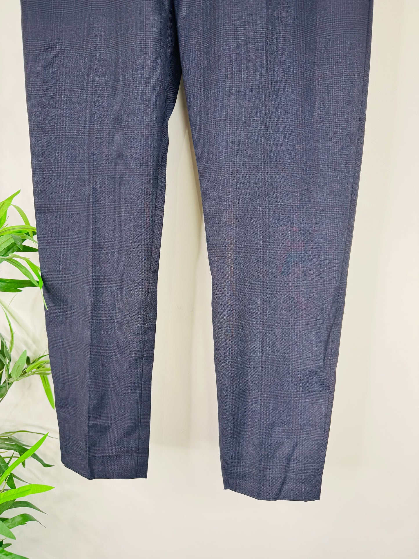 Wool Check Trousers - Size 36